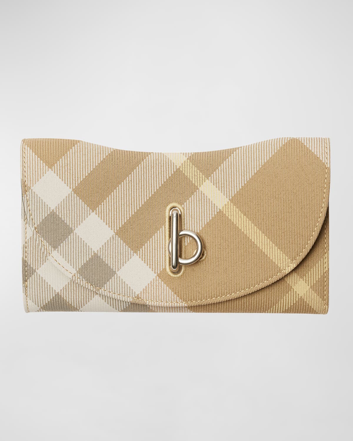 Burberry Rocking Check Long Wallet In Flax