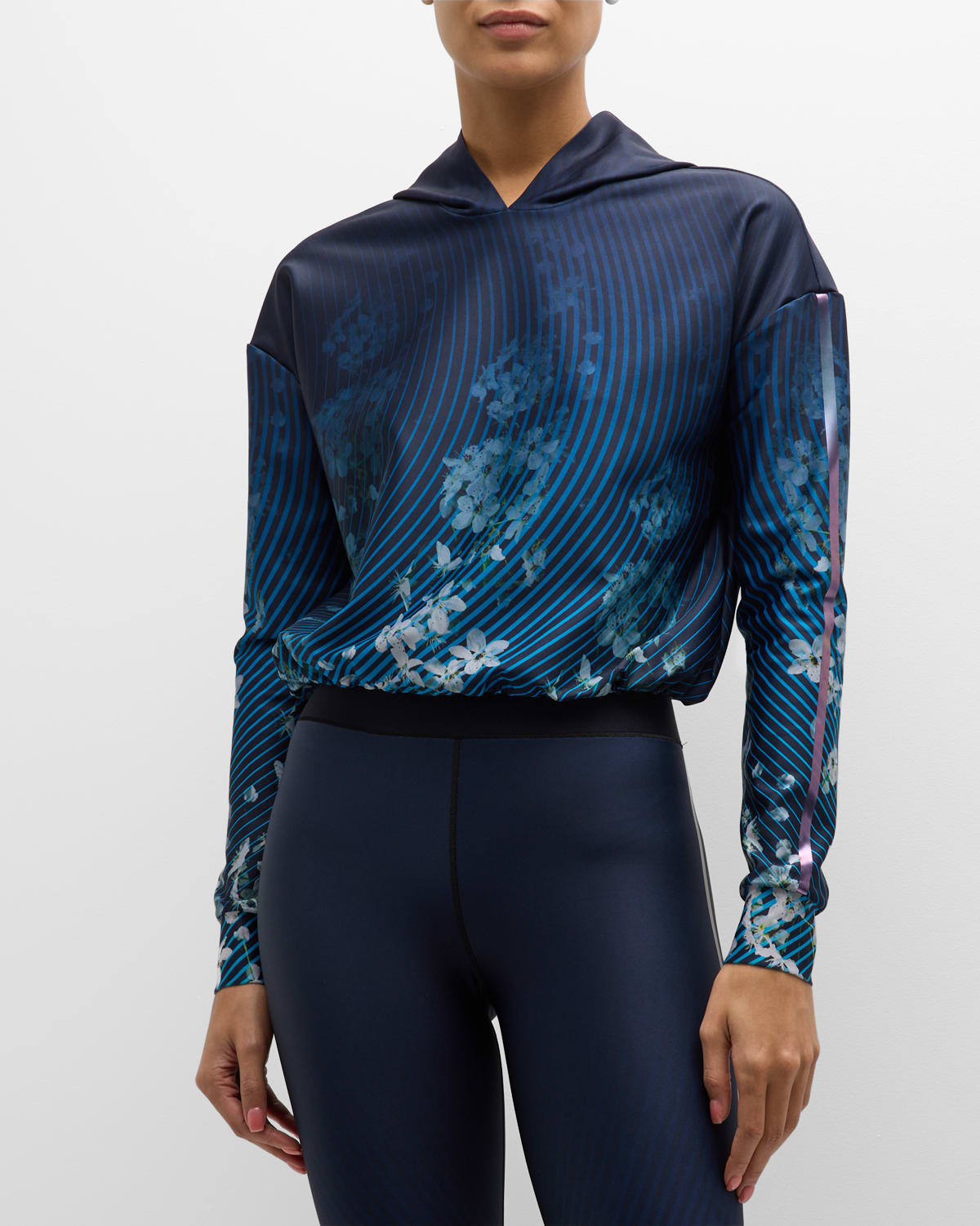 Ultracor Floral Wave Astra Pullover Hoodie In Oxford Blu/blk Op