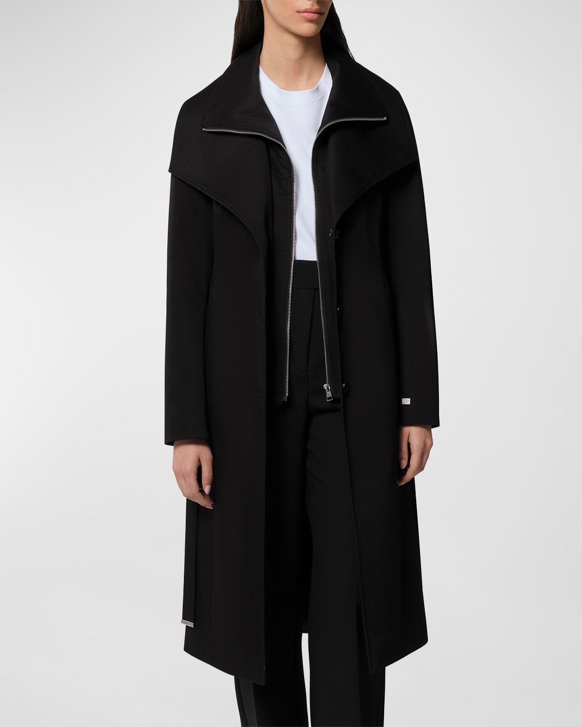 Shop Soia & Kyo Modular Utility Trench Coat In Black