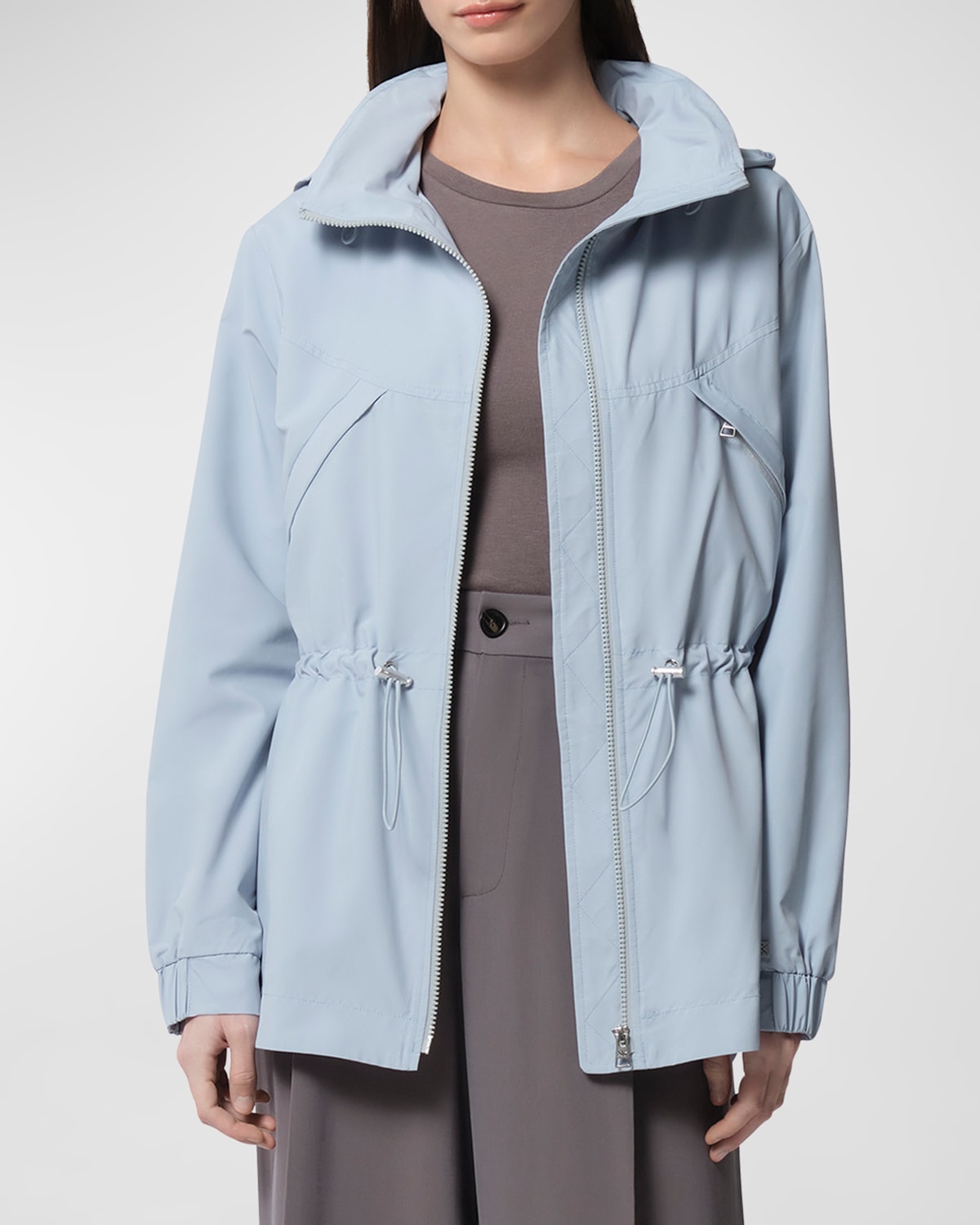 Soia & Kyo Raven Water-repellent Anorak Utility Jacket In Breeze