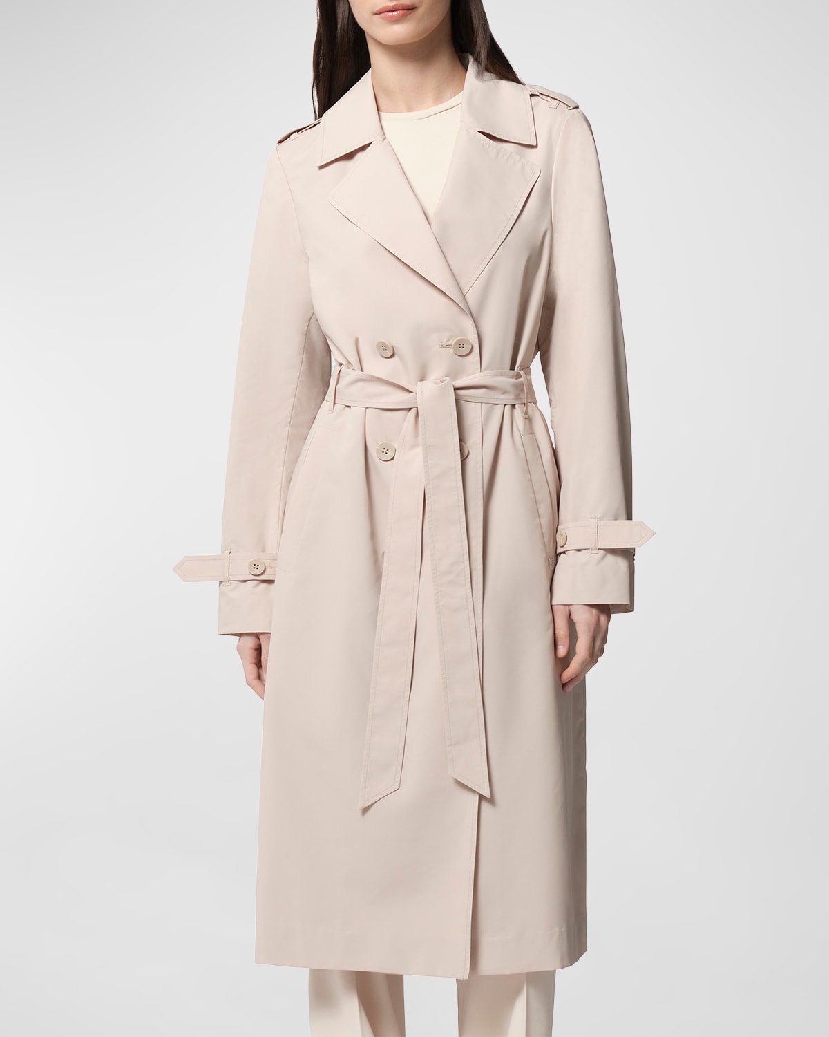 Soia & Kyo Ultra-light Water-repellent Packable Trench Coat In Mist