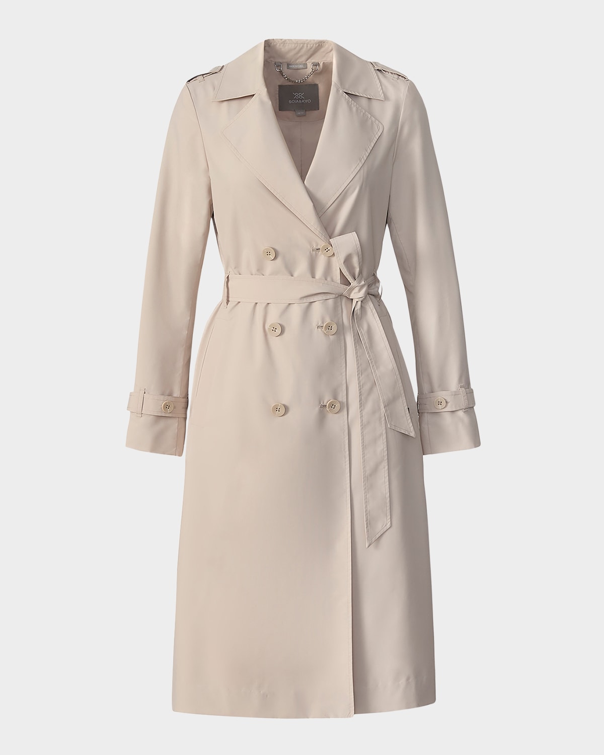 Soia & Kyo Ultra-light Water-repellent Packable Trench Coat In Mist