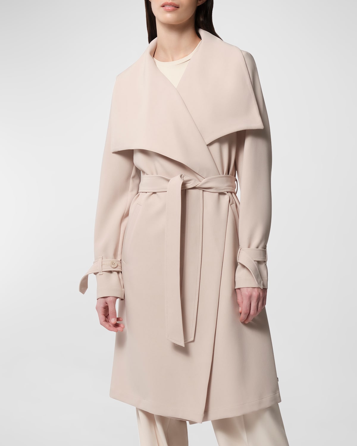 Soia & Kyo Essential Drapey Trench Coat In Mist