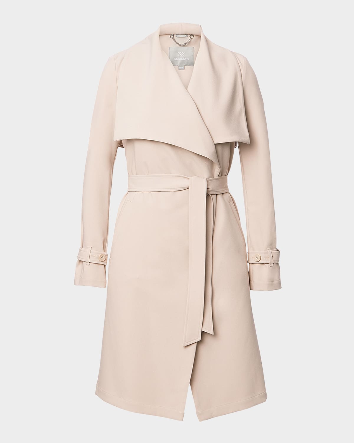 Soia & Kyo Essential Drapey Trench Coat In Mist