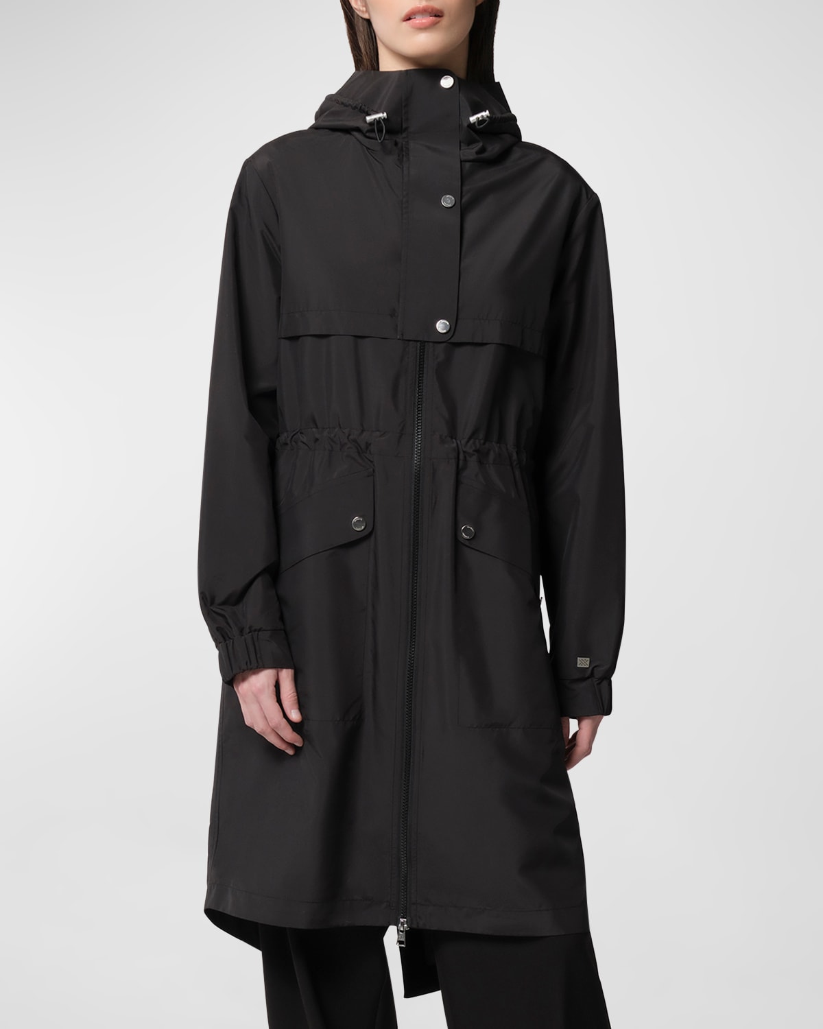 Soia & Kyo Hooded Utility Jacket In Black