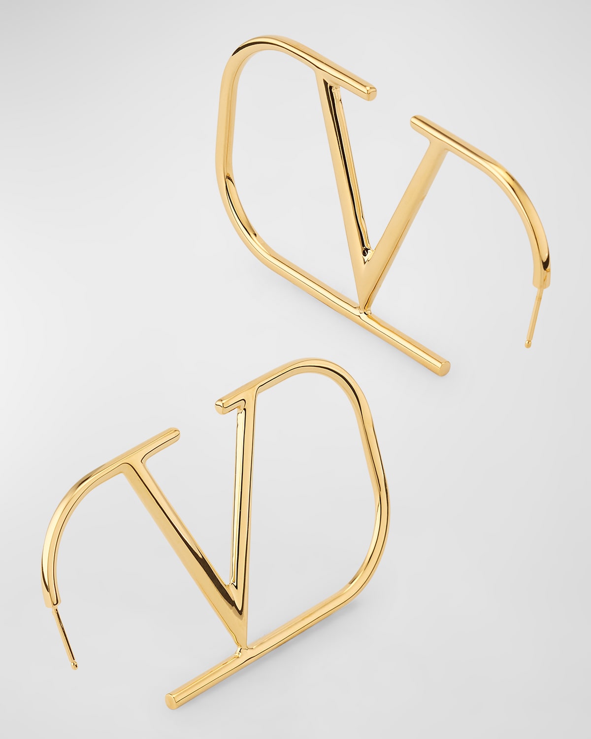 Shop Valentino Vlogo Signature Metal Earrings In Gold
