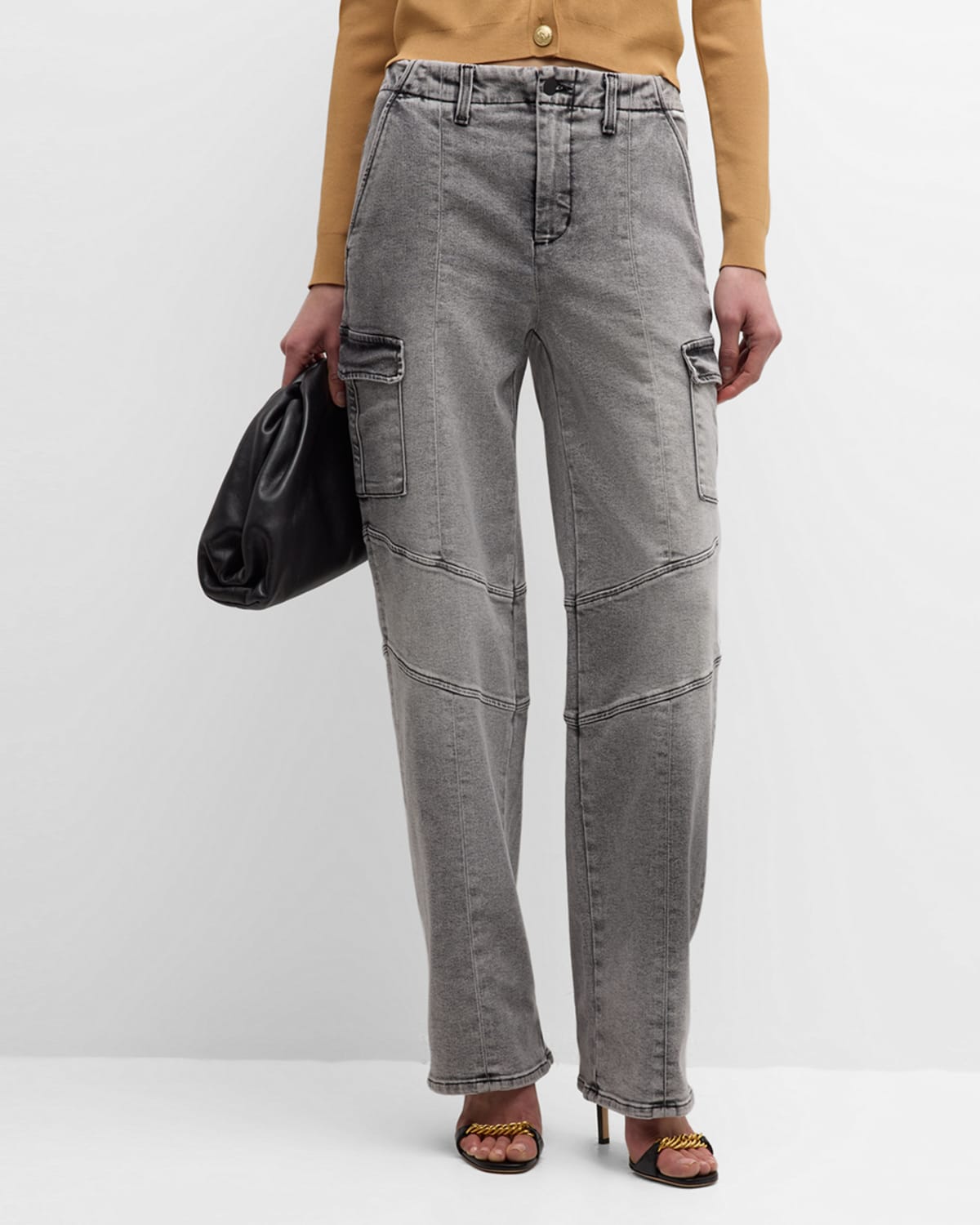 Shop L Agence Brooklyn High-rise Utlity Wide-leg Jeans In Clifton