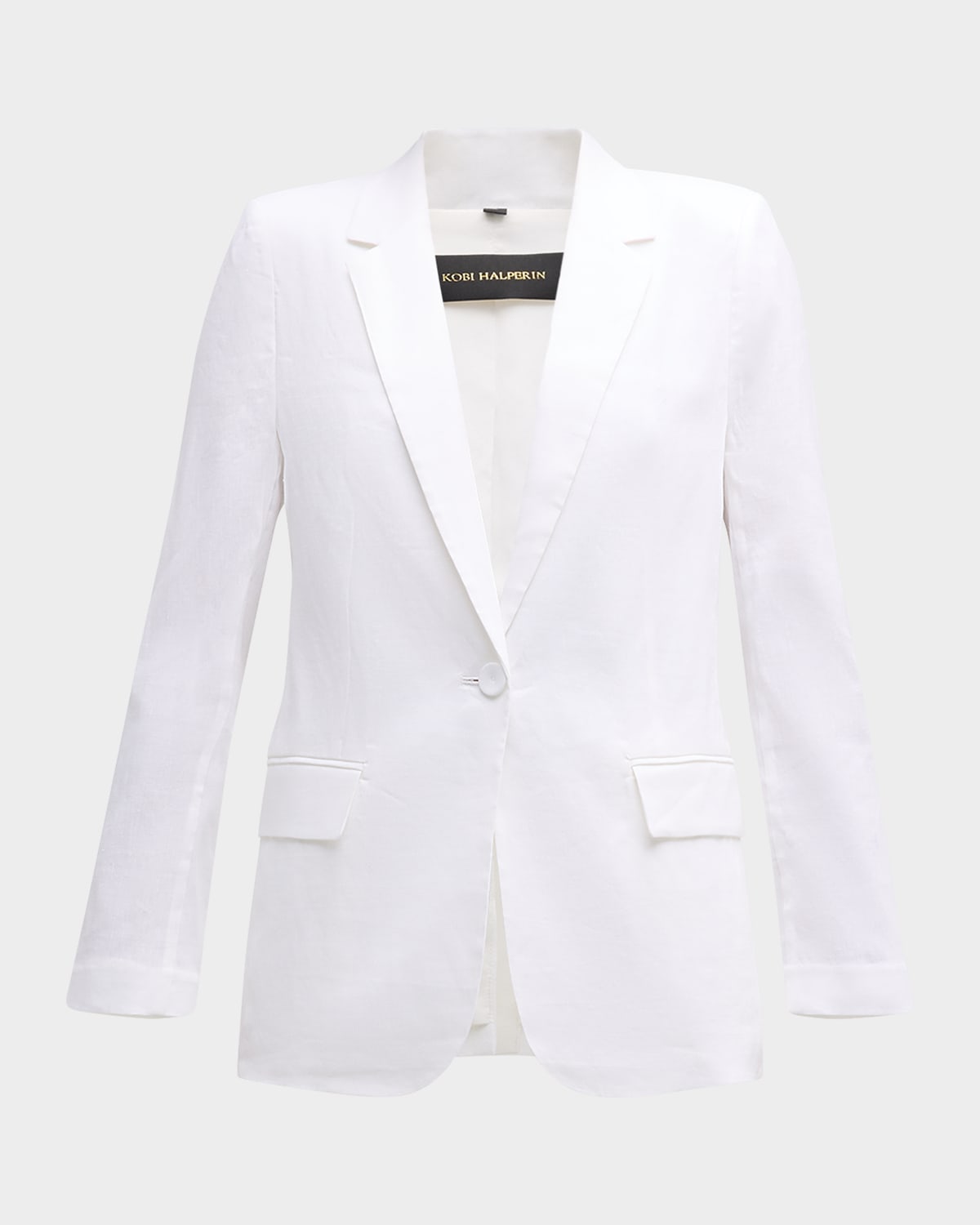 Bria Viscose Linen Cutaway Blazer Jacket
