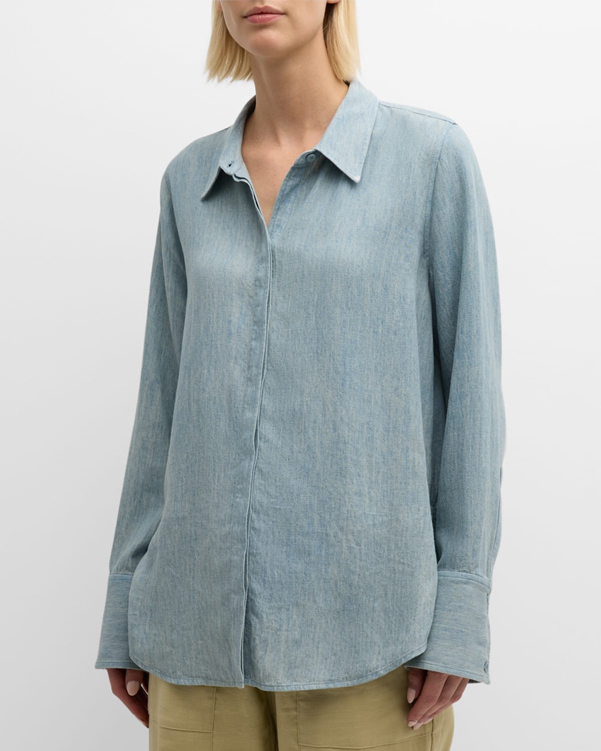 Sterling Heathered Button-Down Blouse