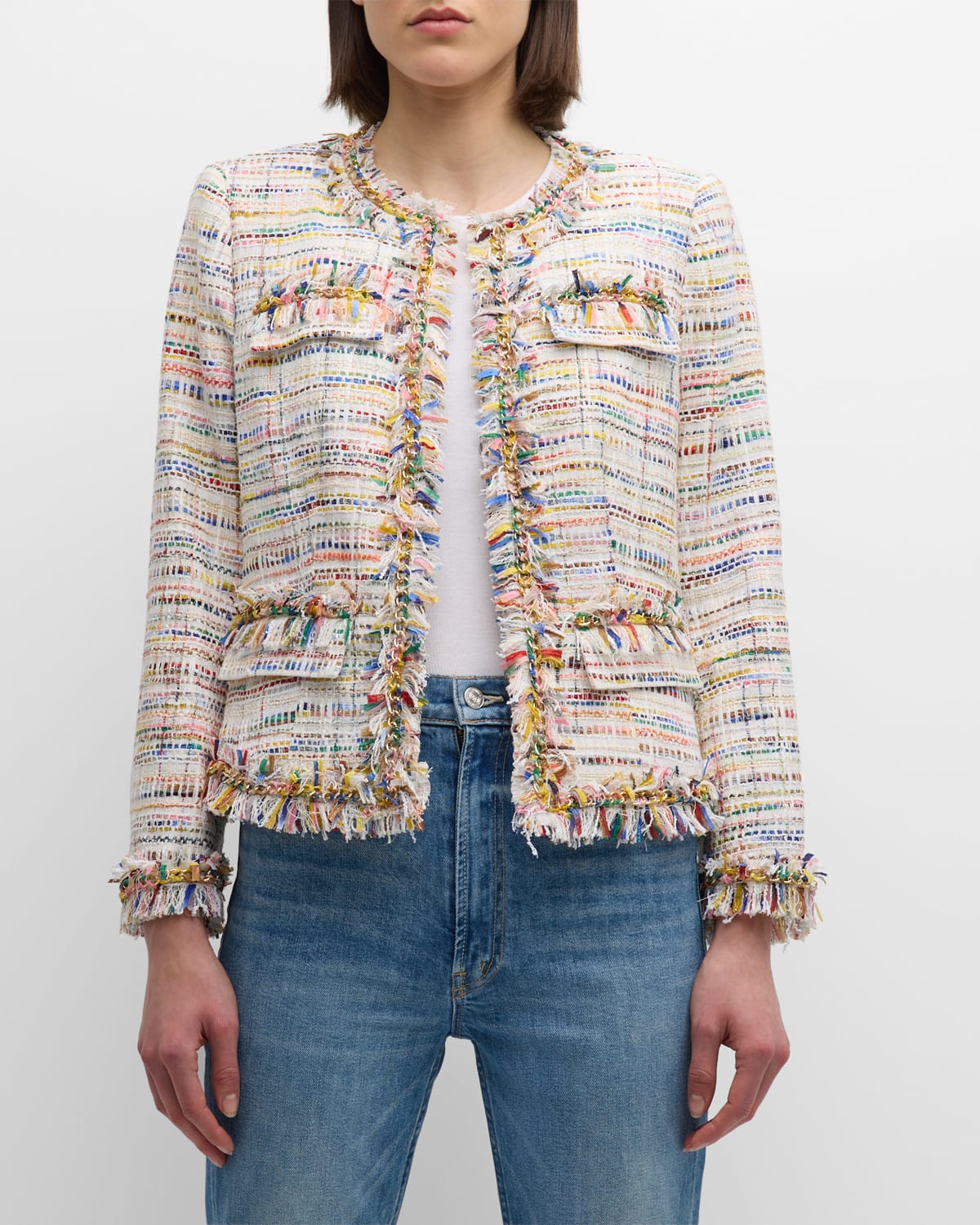 Kobi Halperin Devyn Rainbow Tweed Jacket In Rainbow