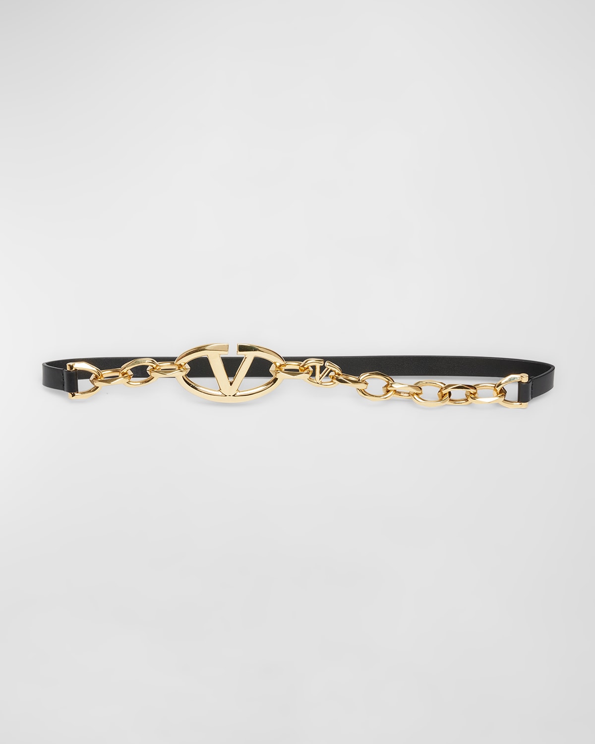 Shop Valentino Braided V-logo Leather Belt In Nero