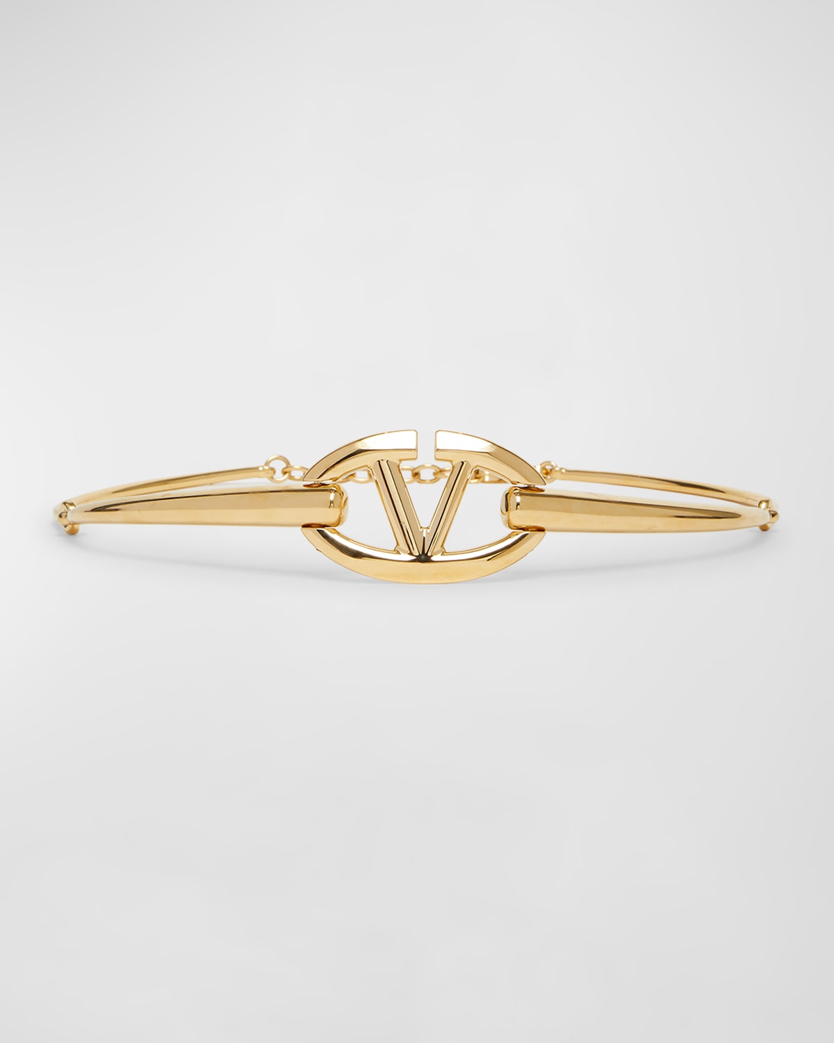 Shop Valentino V-logo Moon Chain Belt In Oro