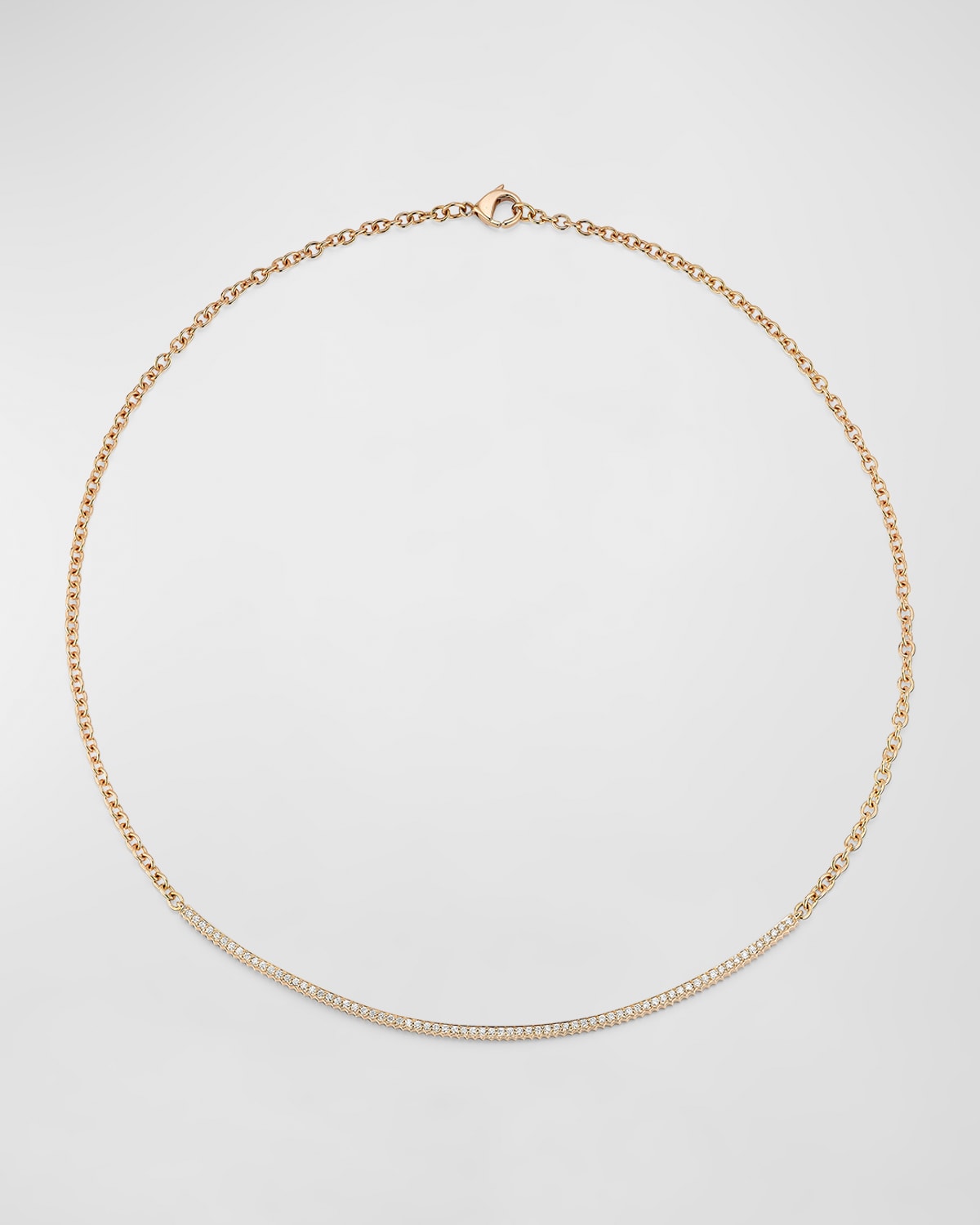 Clive 18K Rose Gold and Diamond Fluted Bar Necklace