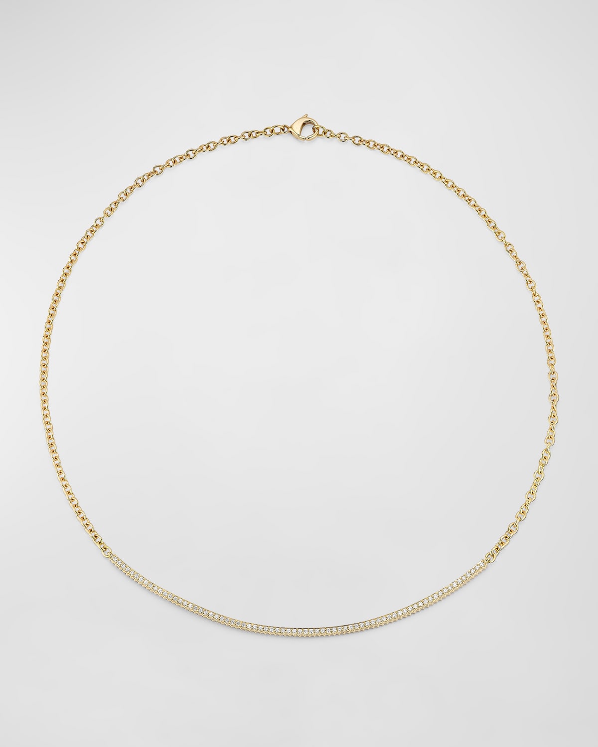 Clive 18K Yellow Gold and Diamond Fluted Bar Necklace