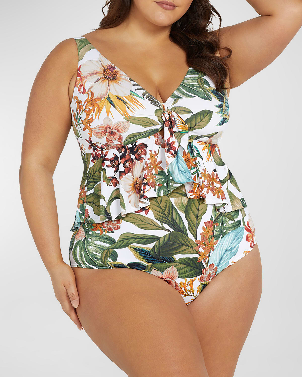 Shop Artesands Plus Size Into The Saltu Chagall One-piece Swimsuit In White