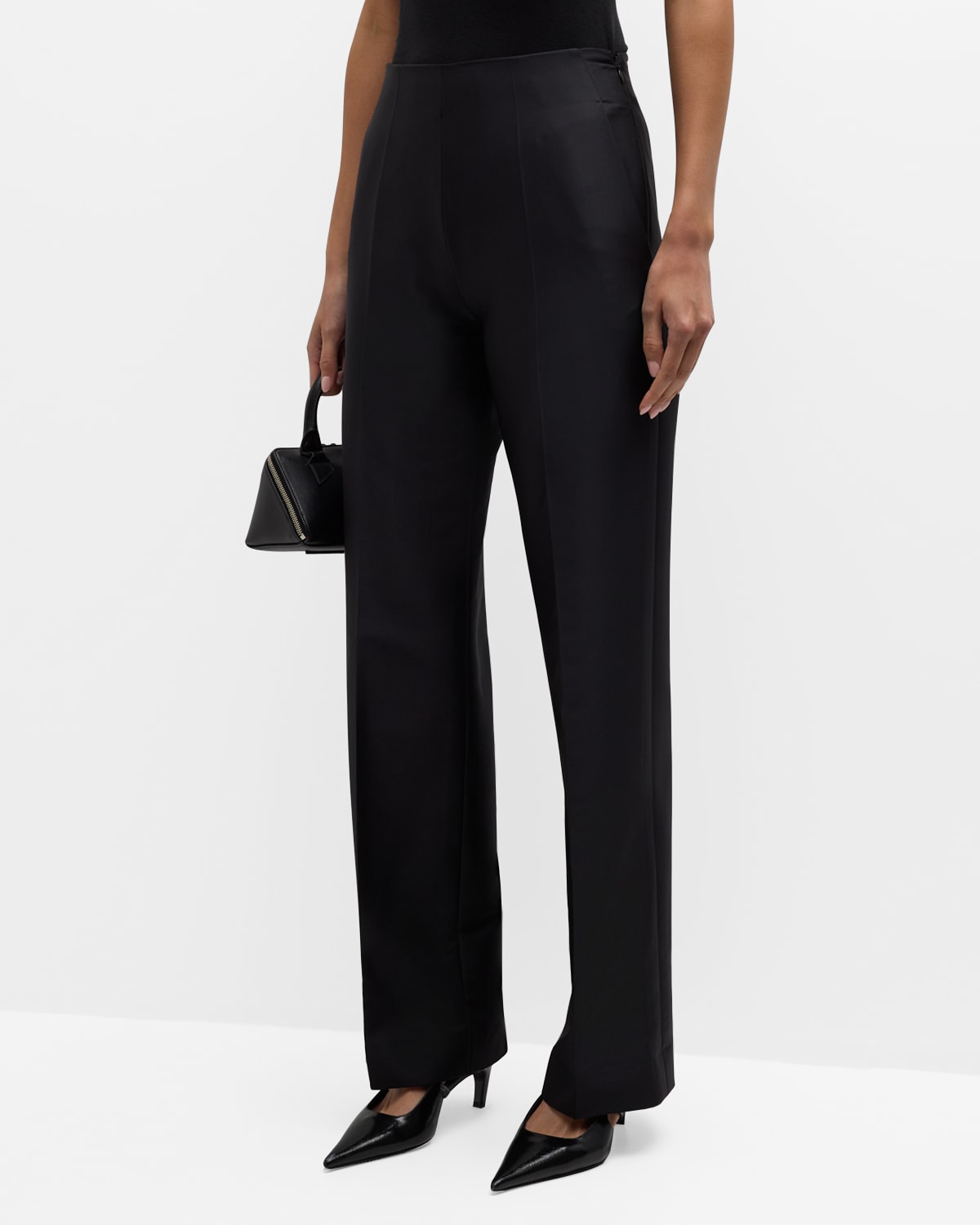 Gia Studios Tailored Straight Trousers In Black