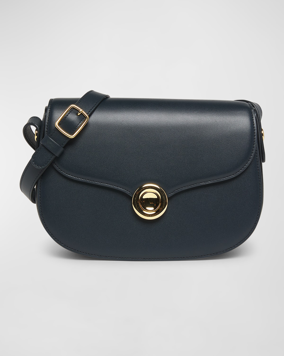 Loro Piana Ghiera Small Leather Crossbody Bag In B4az Anchor Bluek