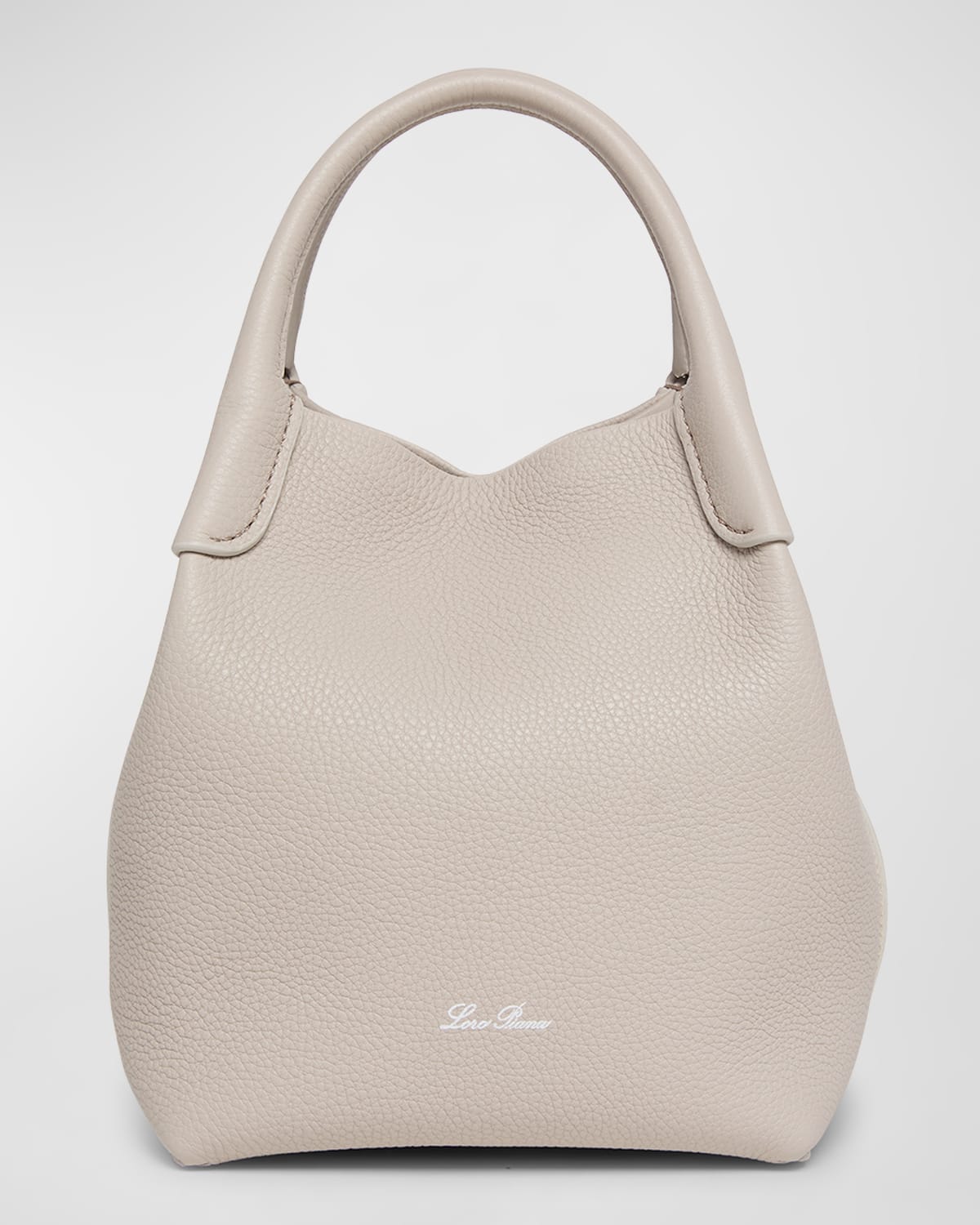 Loro Piana Bale Small Leather Top-handle Bag In Neutral