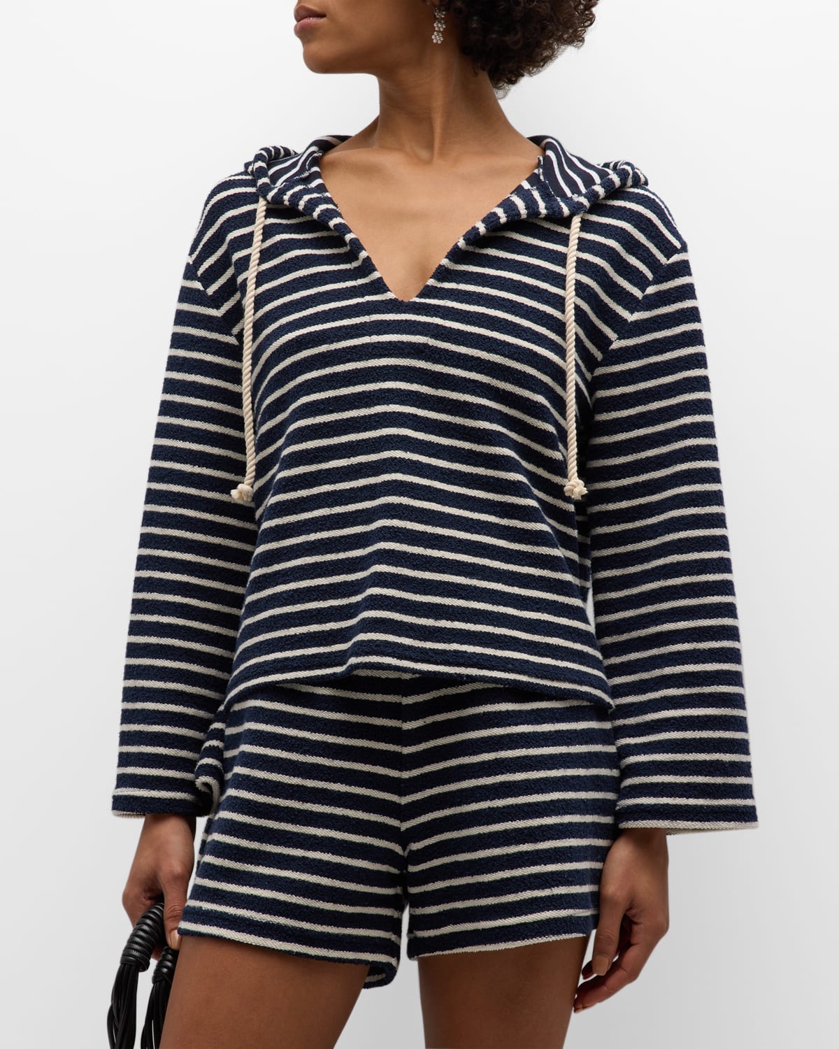 Honorine Jacques Striped Hoodie In Natural Navy