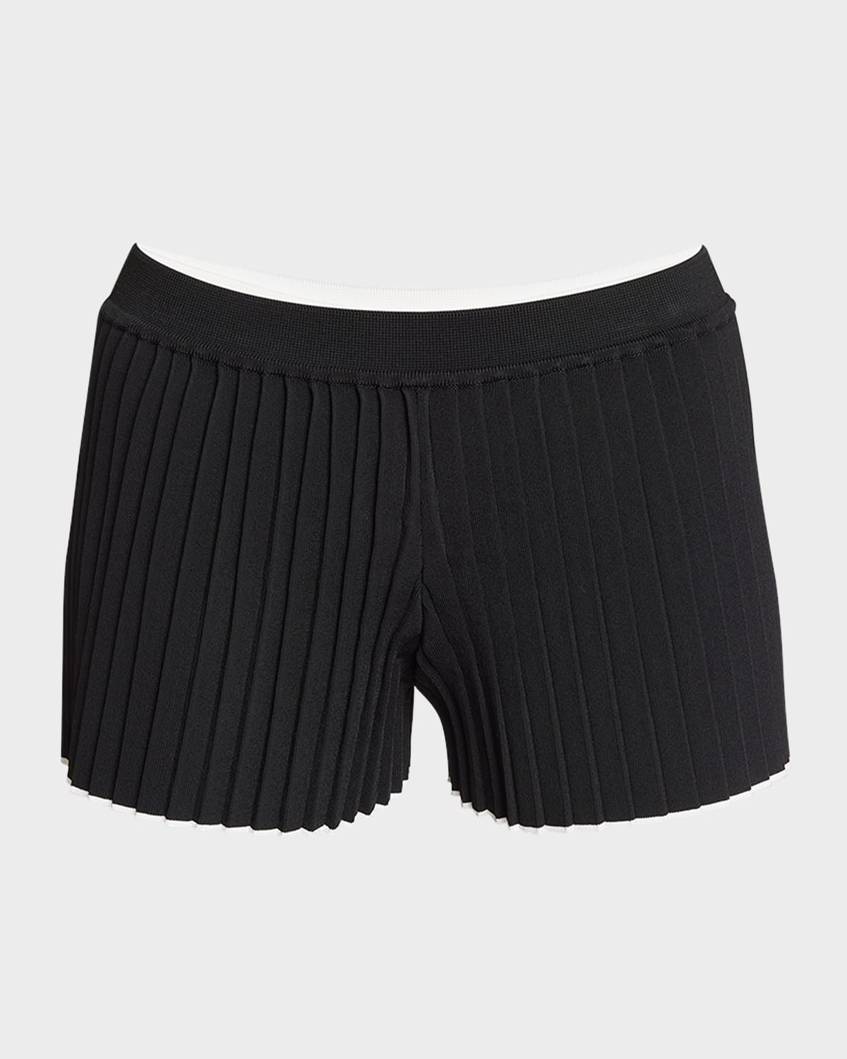 Jacquemus Pleated Knit Shorts In Black