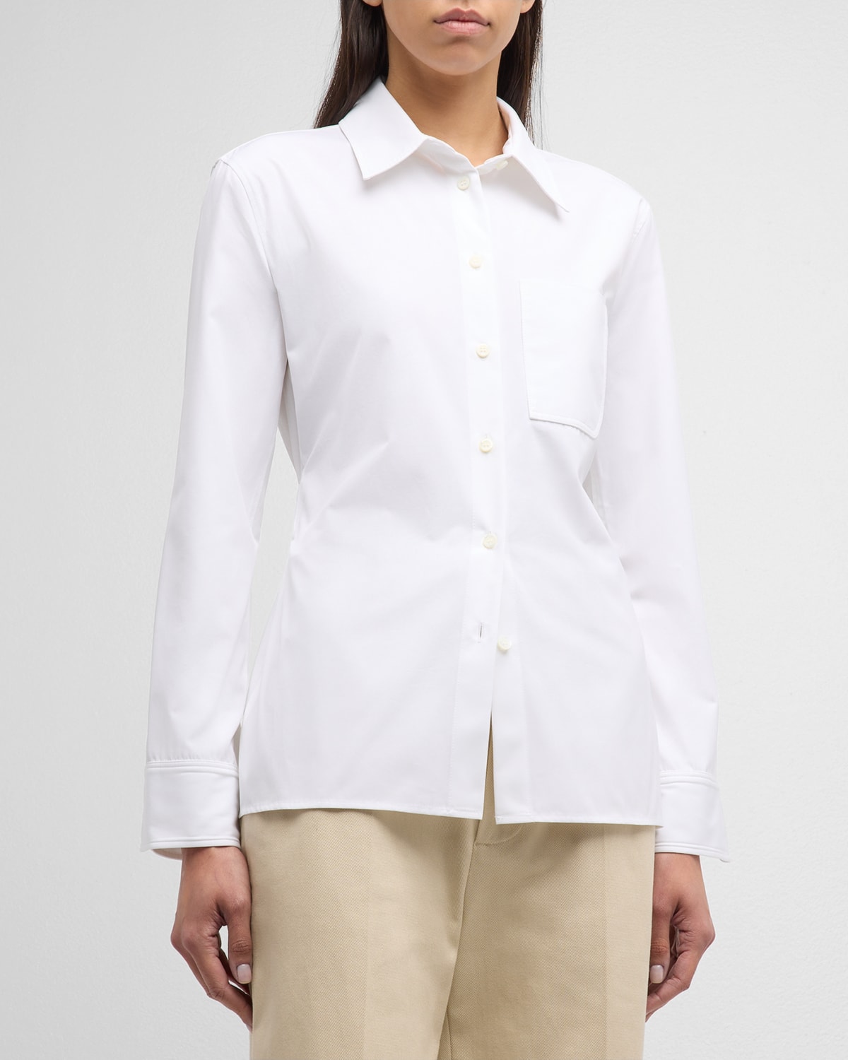 Shop Jacquemus Costume Open-back Collared Shirt In White