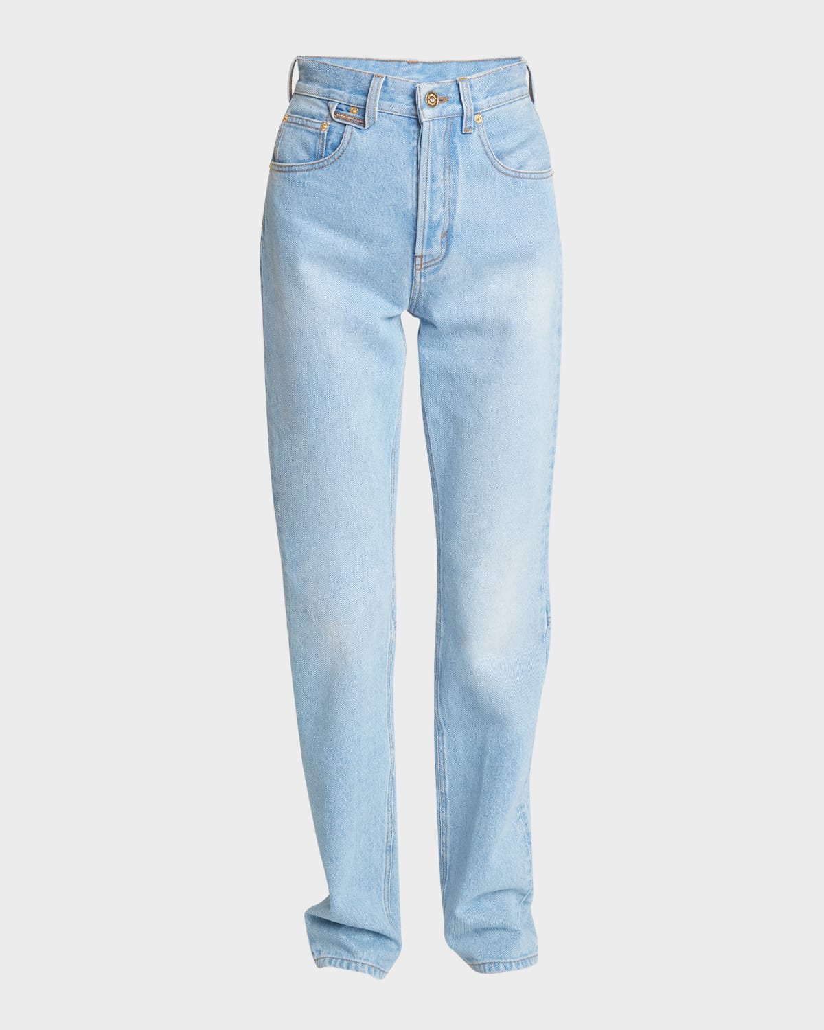 Nimes Droit High-Rise Straight-Leg Denim Pants