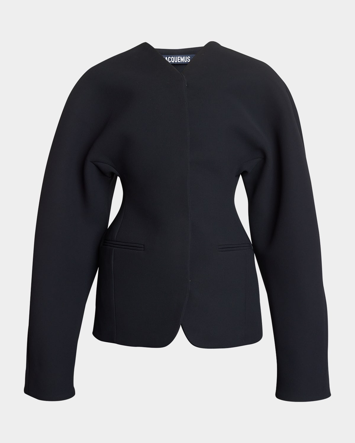 Shop Jacquemus La Veste Ovalo Tailored Overcoat In Black