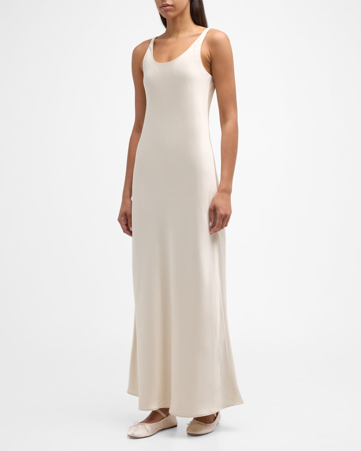 Le17septembre Two-way Silky Maxi Dress In Ivory