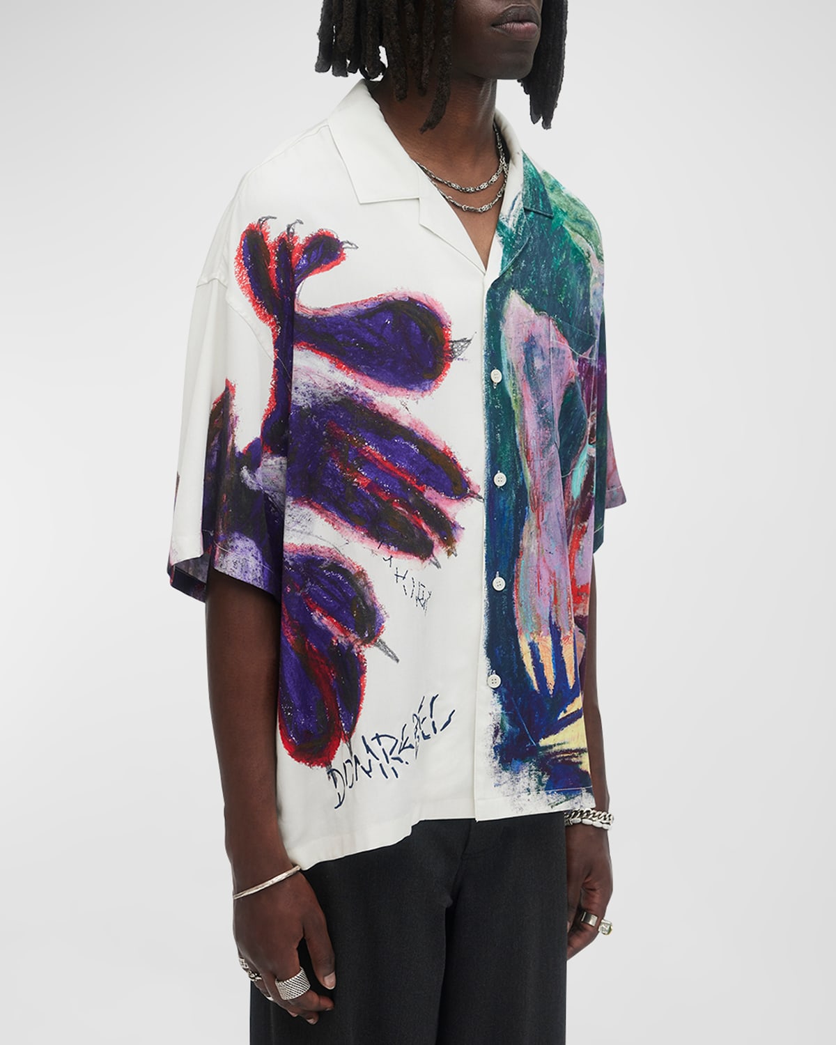 Domrebel Creature Camp Illustration-print Shirt In Multicolour