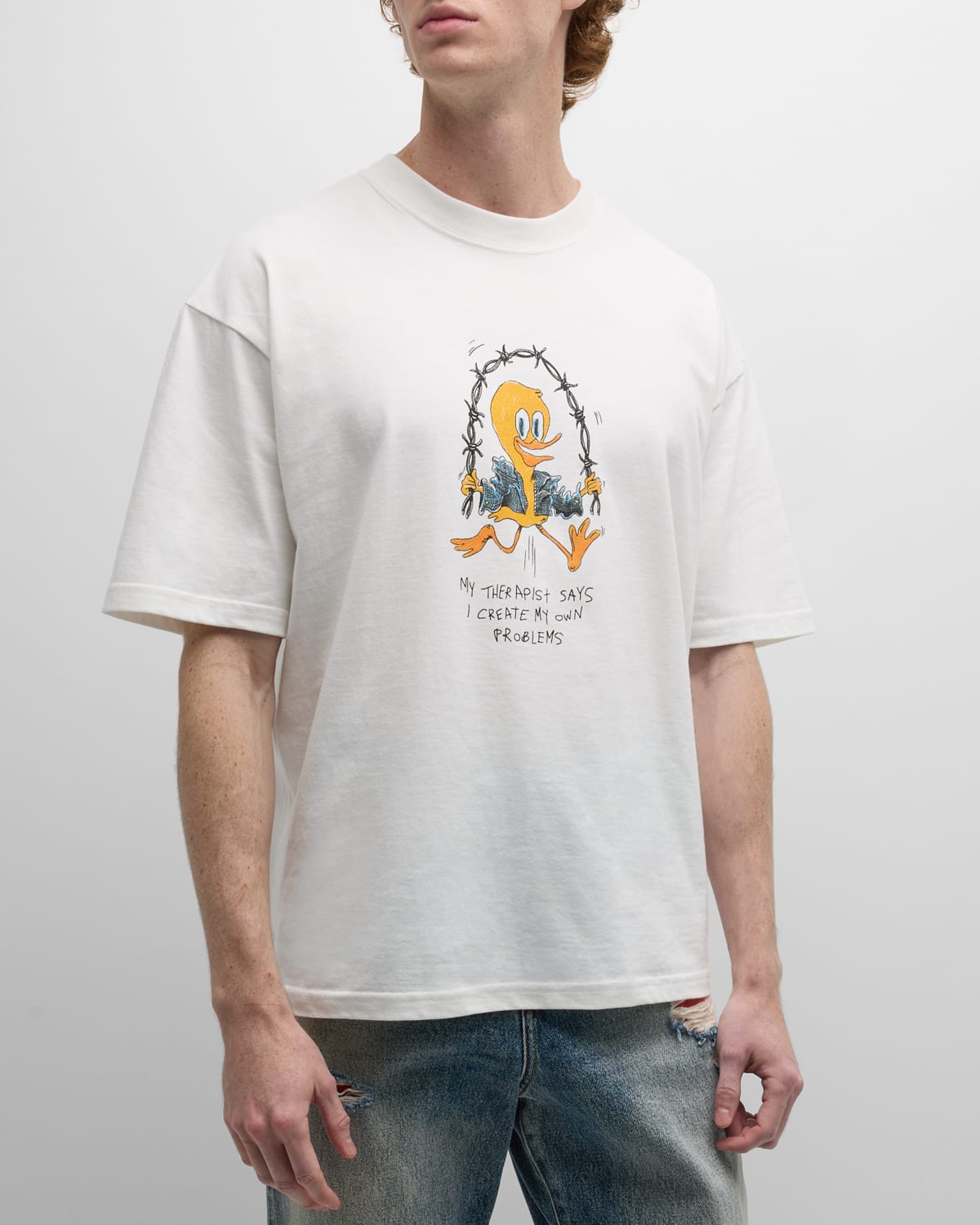 Domrebel Men's Skip Graphic T-shirt In Ivory