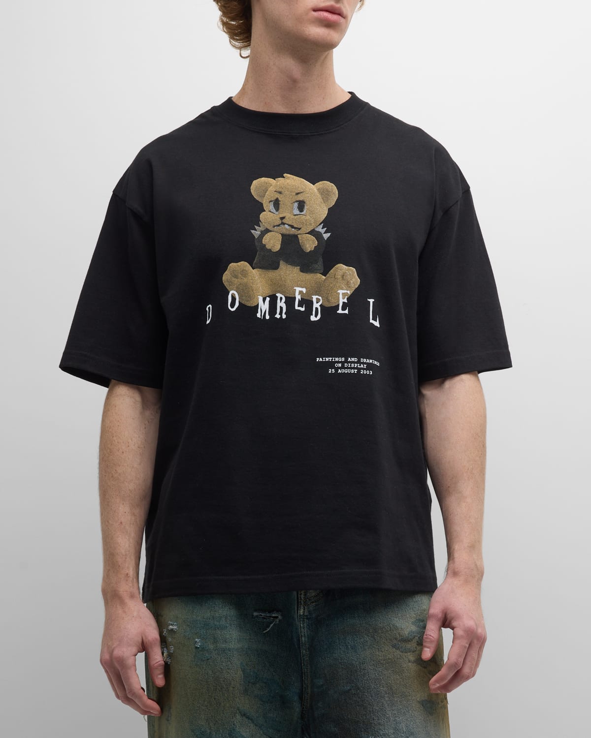 Shop Domrebel Men's Grumpy Teddy Graphic T-shirt In Black