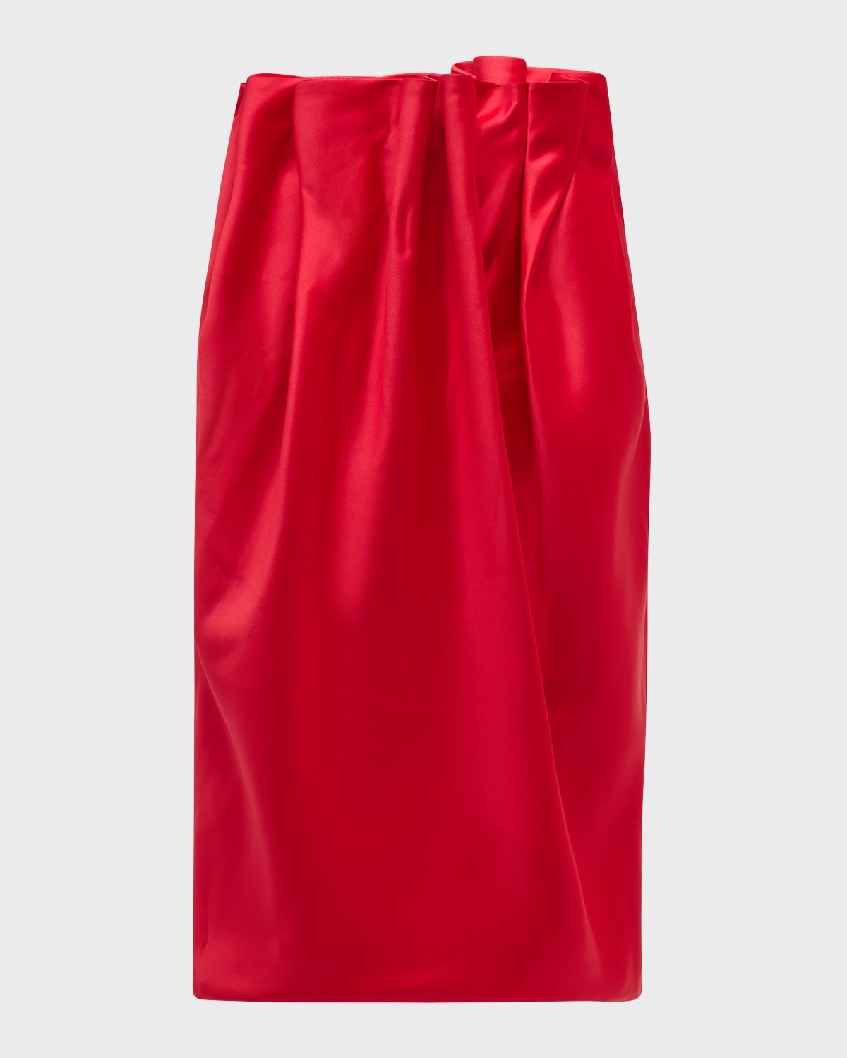 Shop Simone Rocha Pleated Waist Pencil Skirt In Red