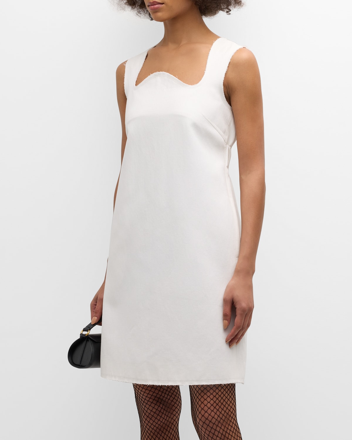 Shop Recto Signature Curved-neck Mini Dress In Off White
