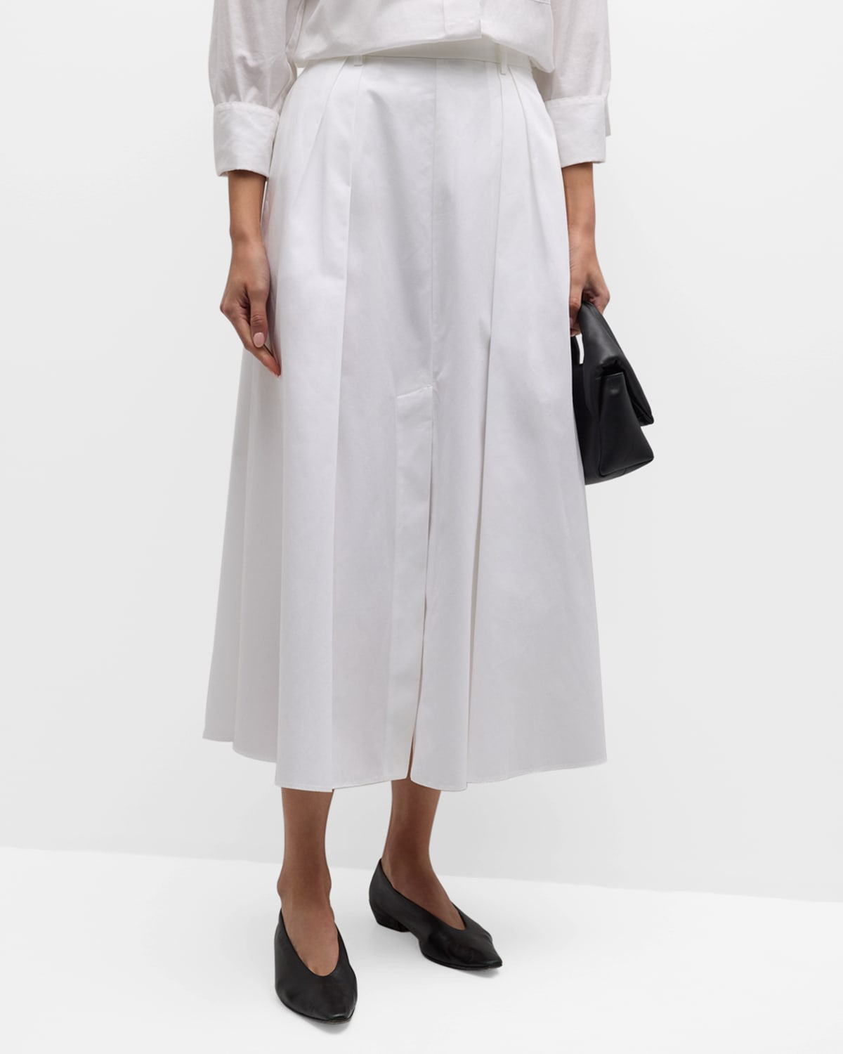 Rohe Women A-line Poplin Midi Skirt In White