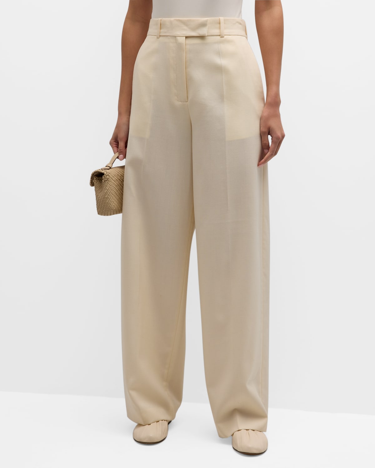 Shop Rohe Wide-leg Trousers In Off-white