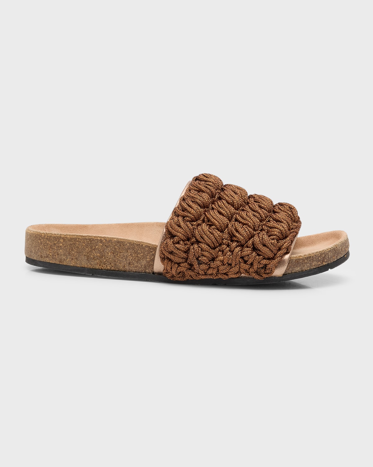 Jw Anderson Crochet Cotton Easy Slide Sandals In Bronze