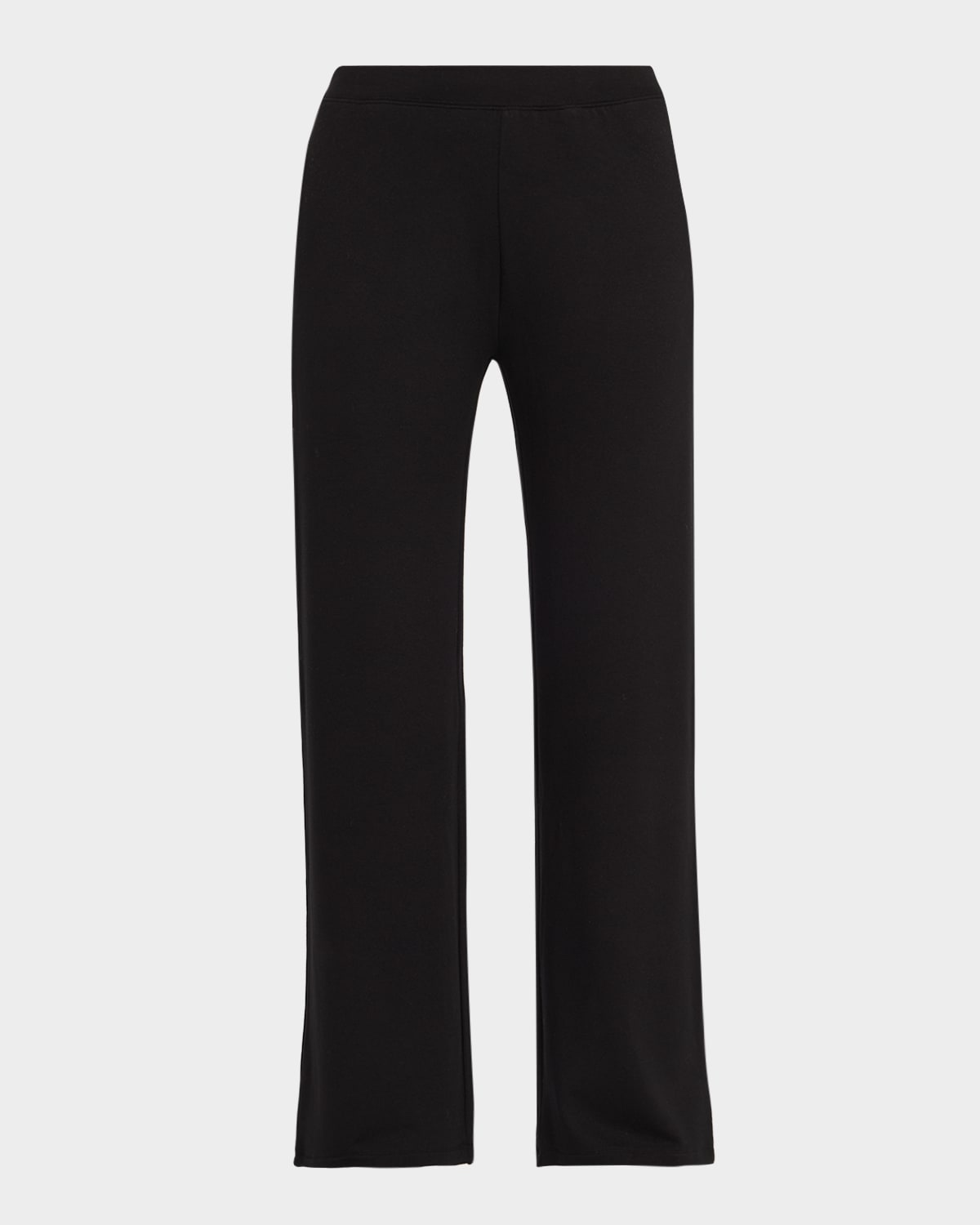 Majestic Wide-leg French Terry Pants In Noir
