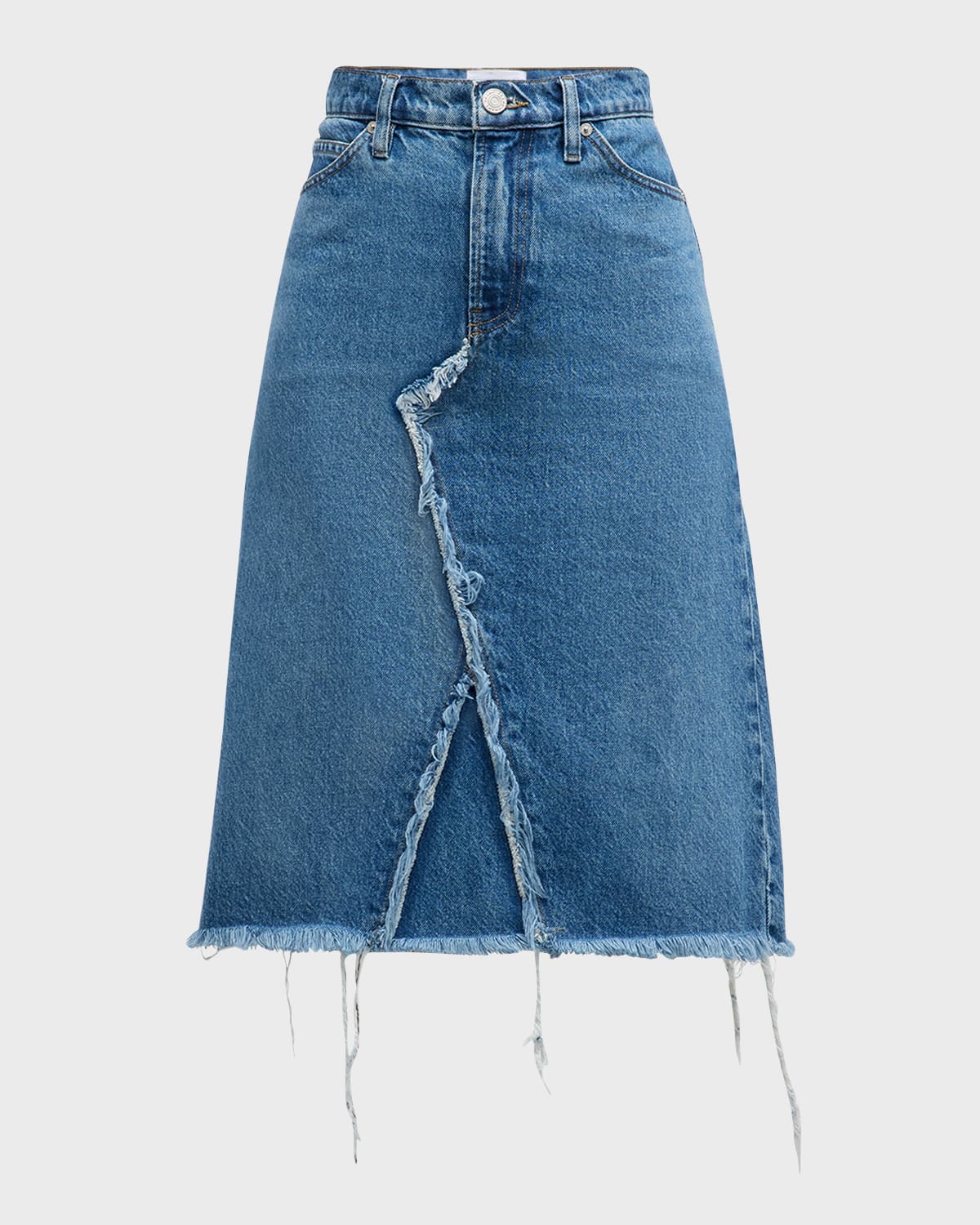 Shop Frame Deconstructed Denim Skirt In Mabel