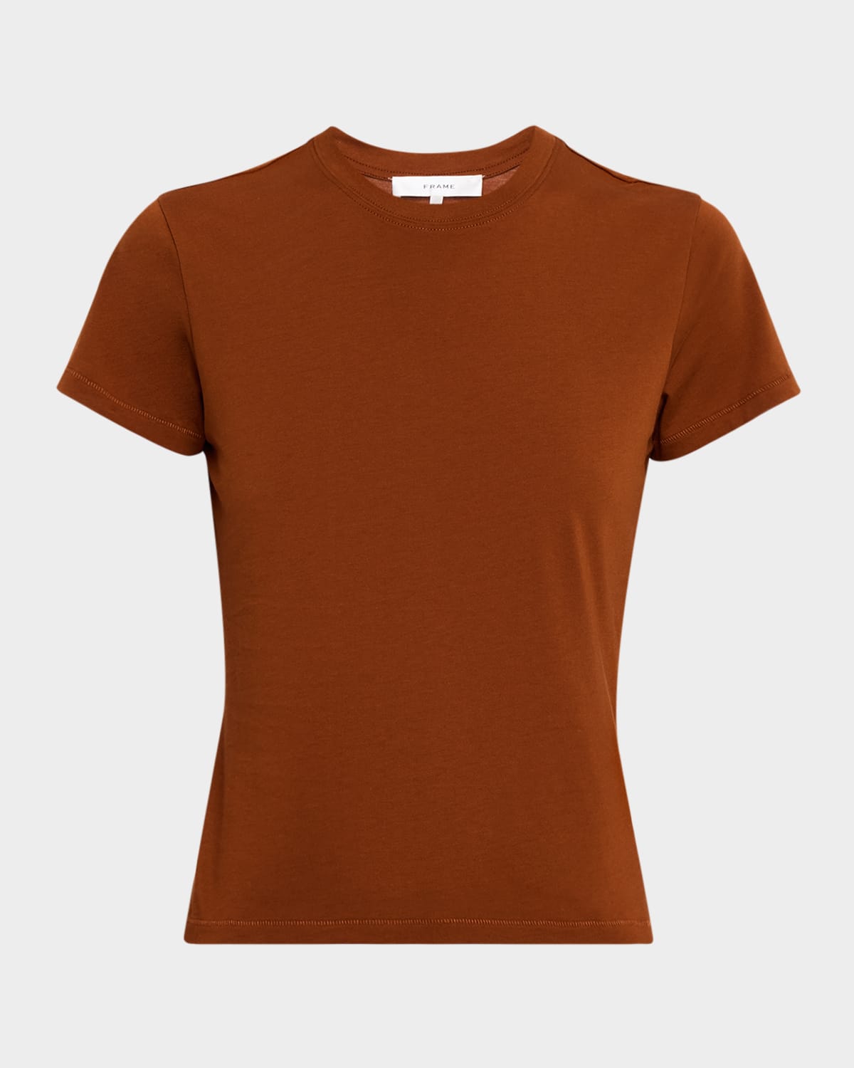 Frame Ribbed Tee In Brown