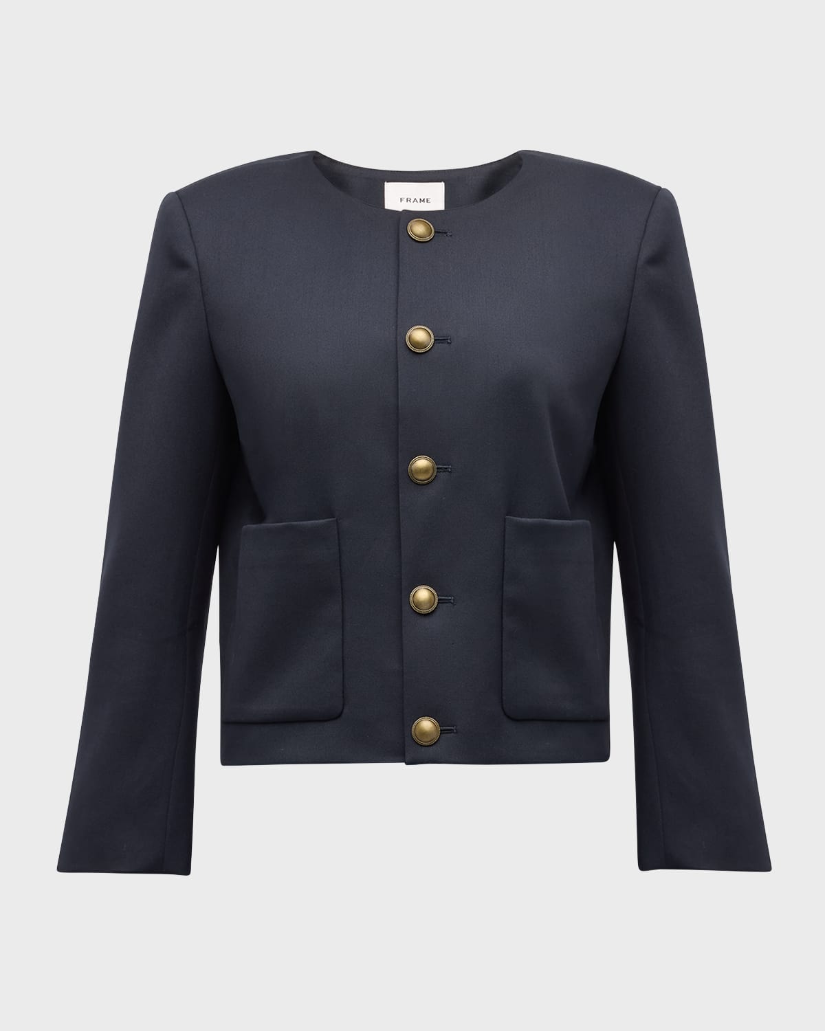Frame Button-front Jacket In Navy