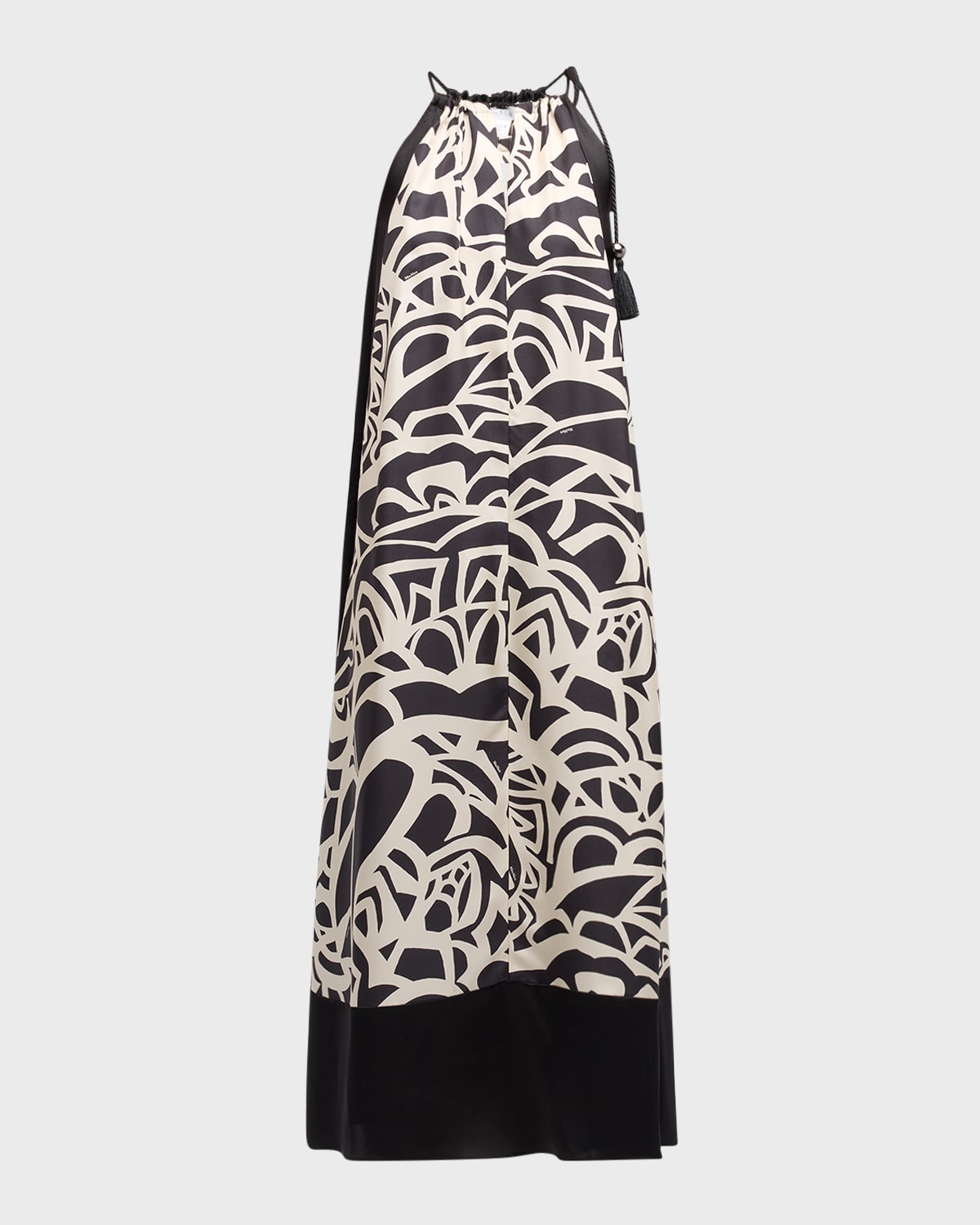 Max Mara Licenza Printed Halter Maxi Dress In Black White