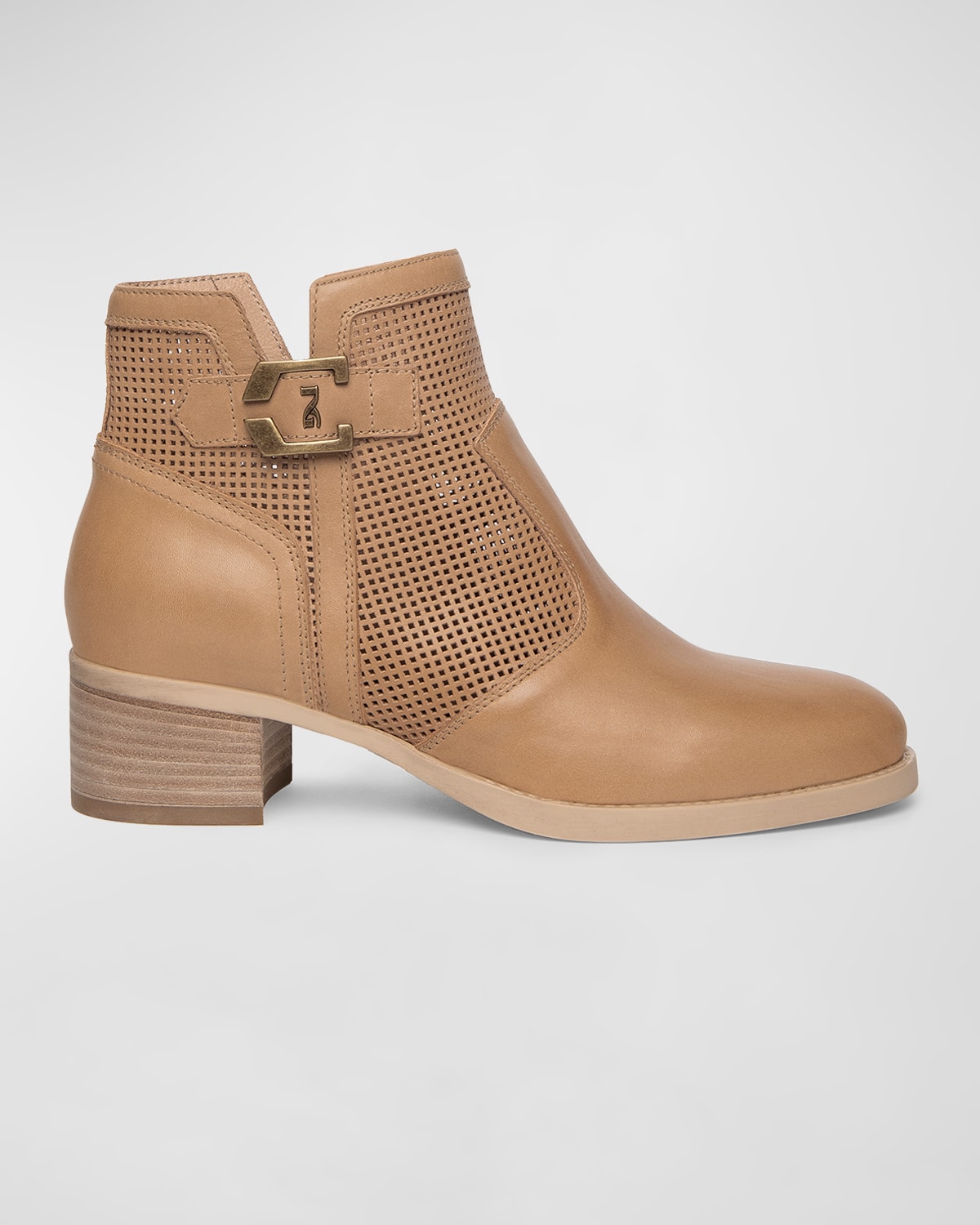 Perforated Leather Booties