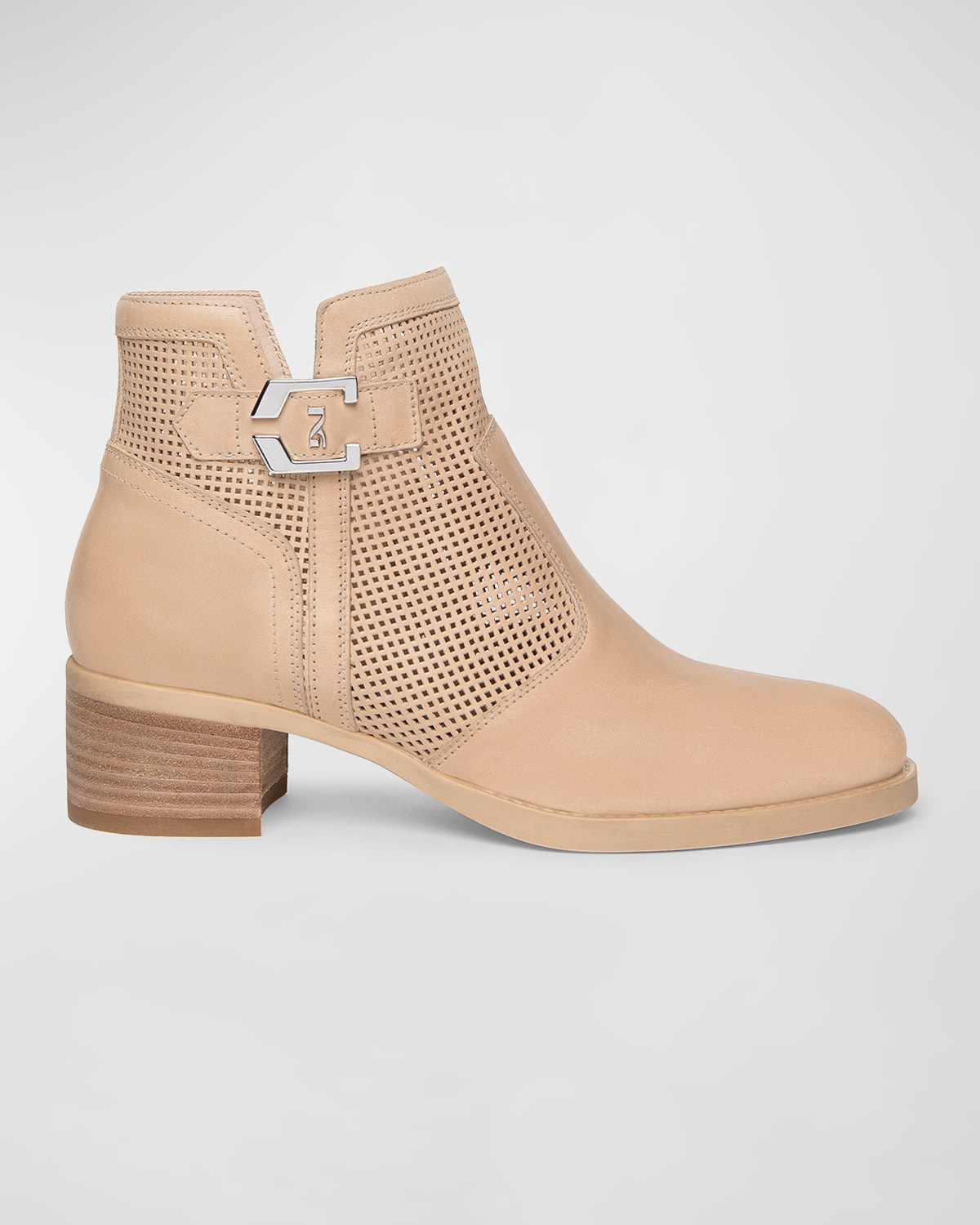 Perforated Leather Booties