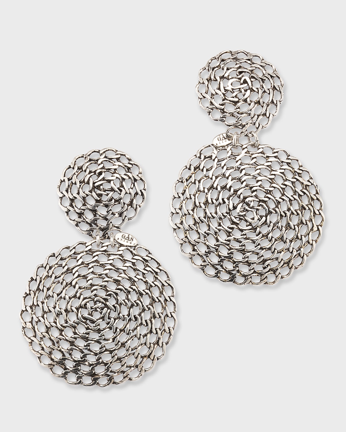 Gas Bijoux Onde Gourmette Large Silver Earrings