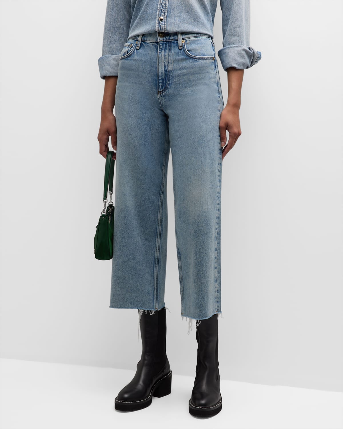 Rag & Bone Women's Andi High-rise Wide-leg Cropped Jeans In Cecilia