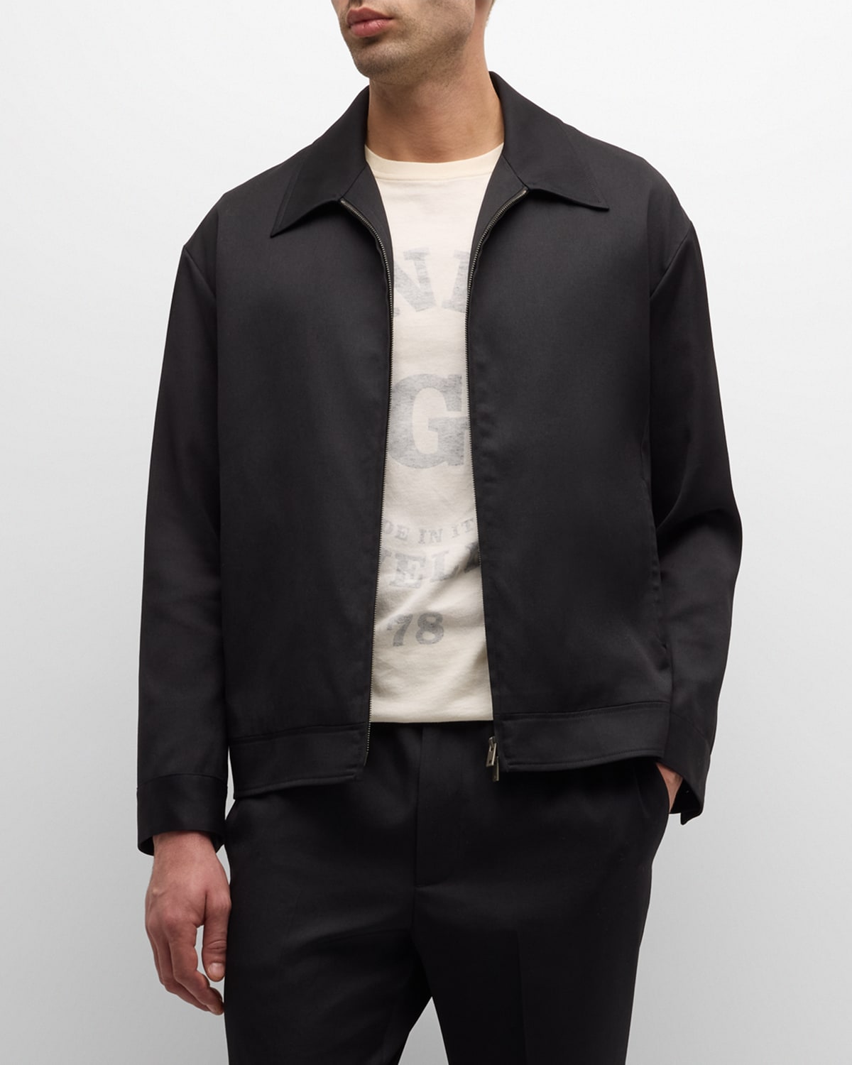 Shop Golden Goose Men's Luther Gabardine Coach Jacket In Black