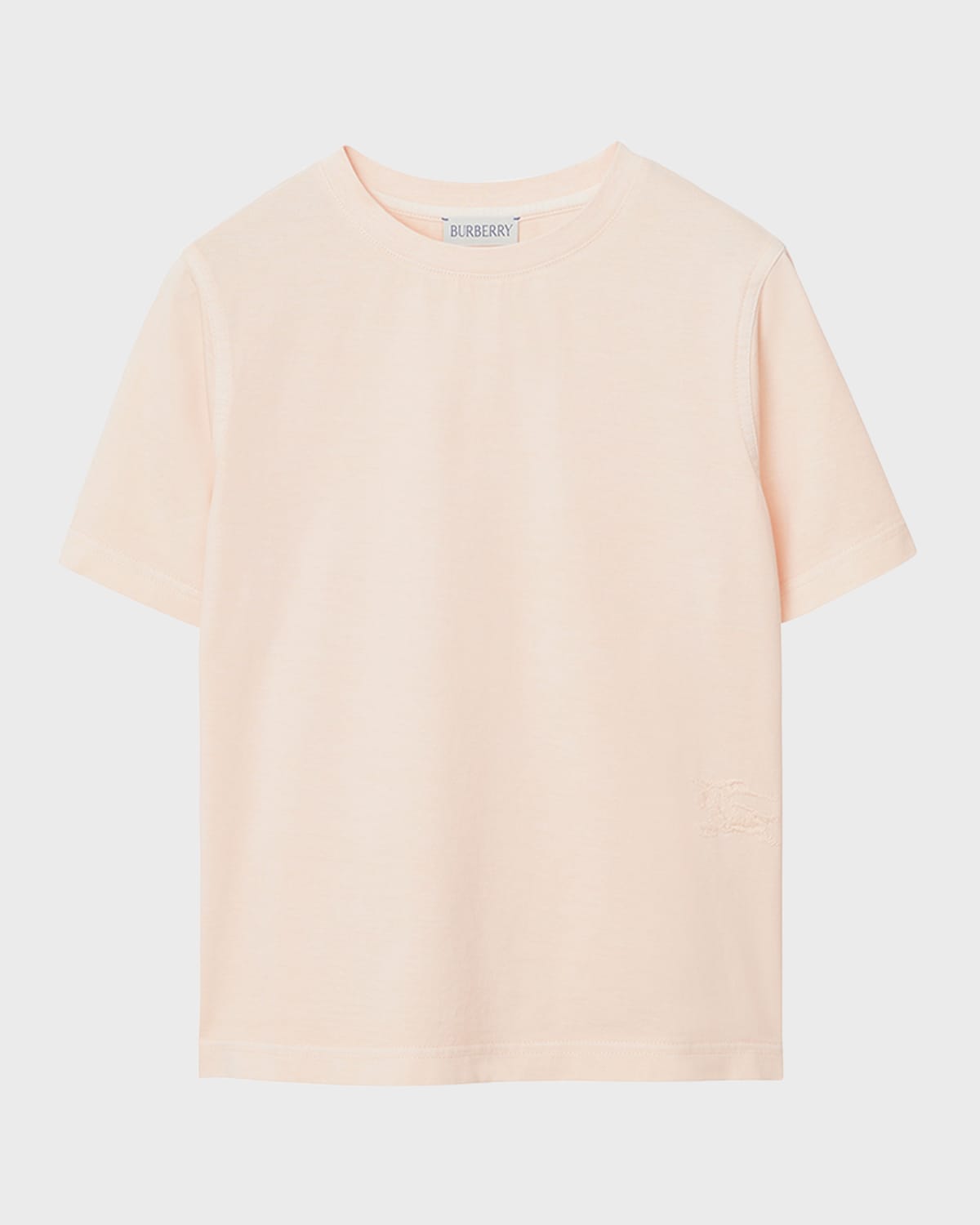 Burberry Kids' Girl's Cedar Embroidered Ekd Short-sleeve T-shirt In Pastel Peach