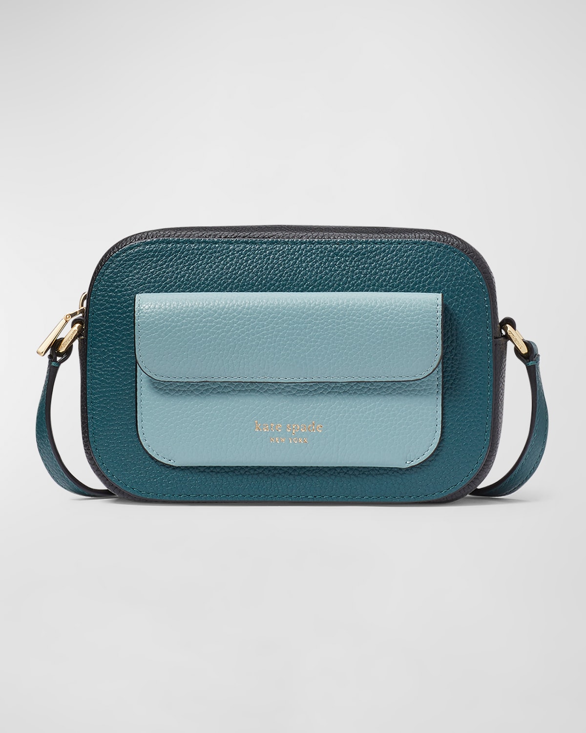 Kate Spade Ava Colorblock Leather Crossbody Bag In Artesian Green Mu