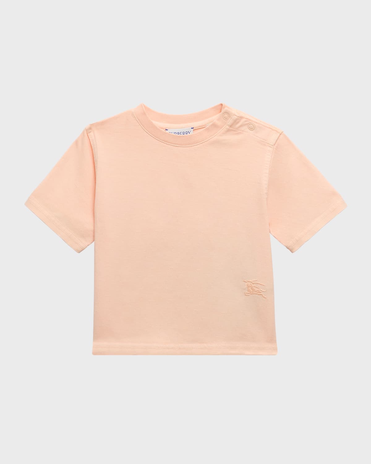 Burberry Kids' Girl's Cedar Embroidered Ekd Short-sleeve T-shirt In Pastel Peach