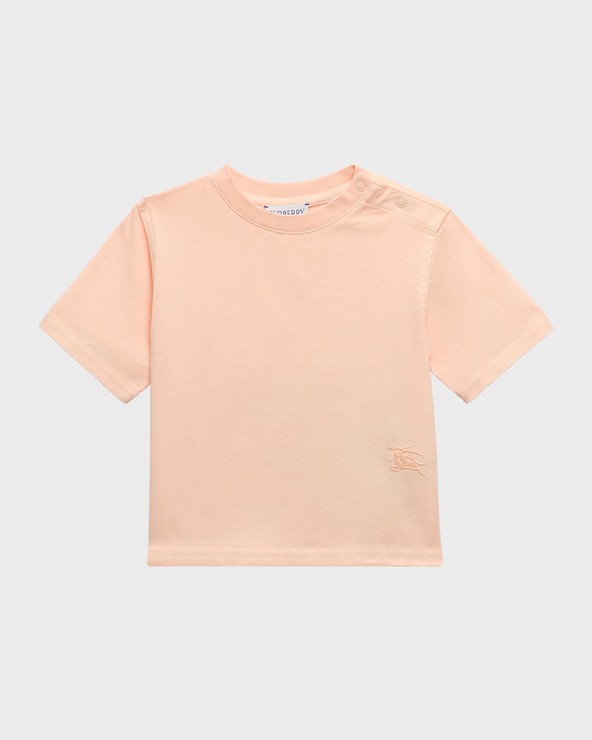 Burberry Girl's Cedar Embroidered Ekd Short-sleeve T-shirt In Pastel Peach